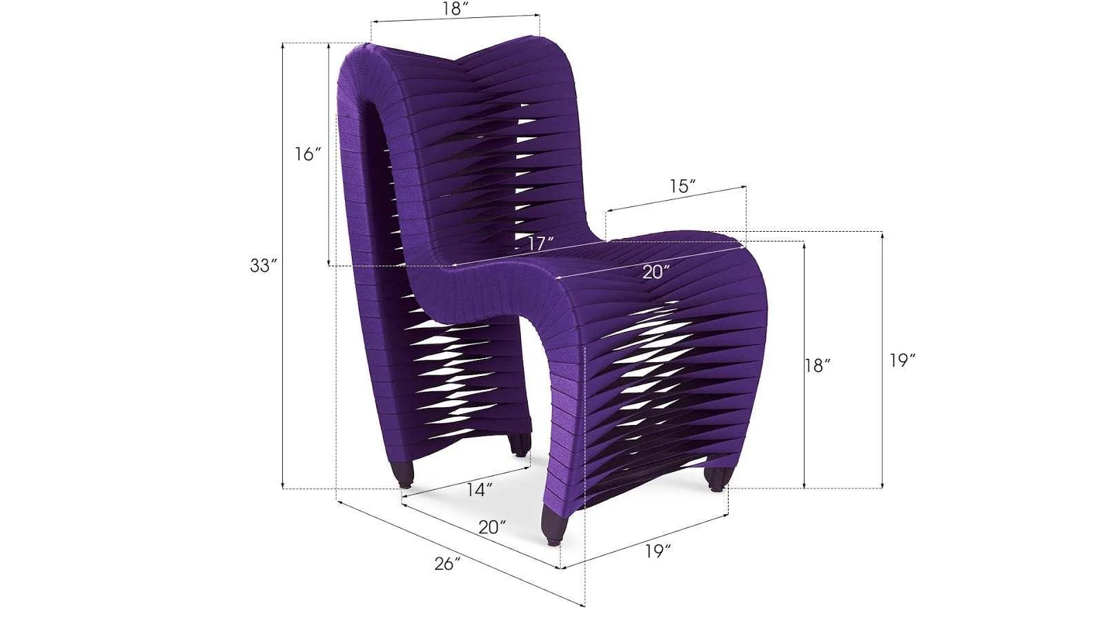 Seat Belt Dining Chair, Purple - Frankwebs