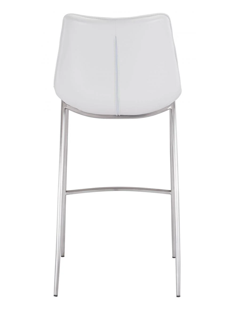 Magnus Bar Chair (Set of 2) White & Silver - Frankwebs