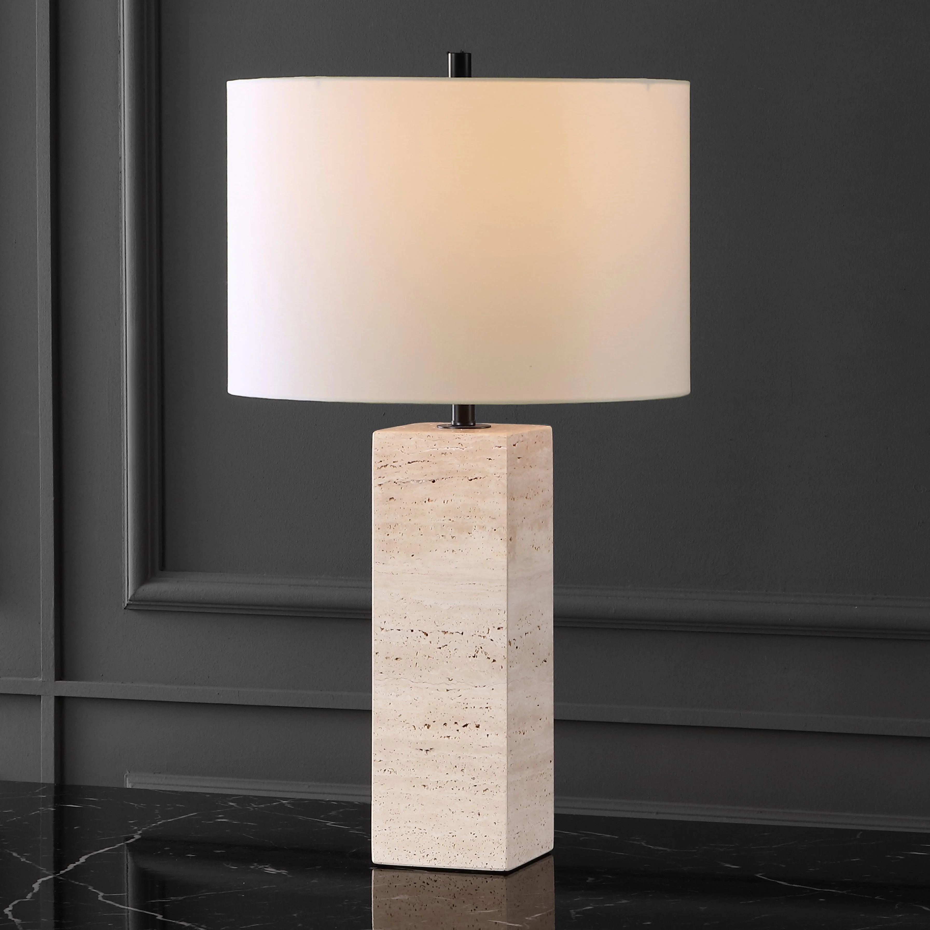 KATEBRYN TRAVERTINE TABLE LAMP - Frankwebs
