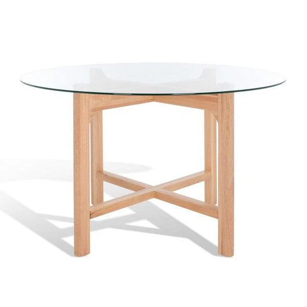 RUTHANNE ROUND GLASS DINING TABLE - Frankwebs