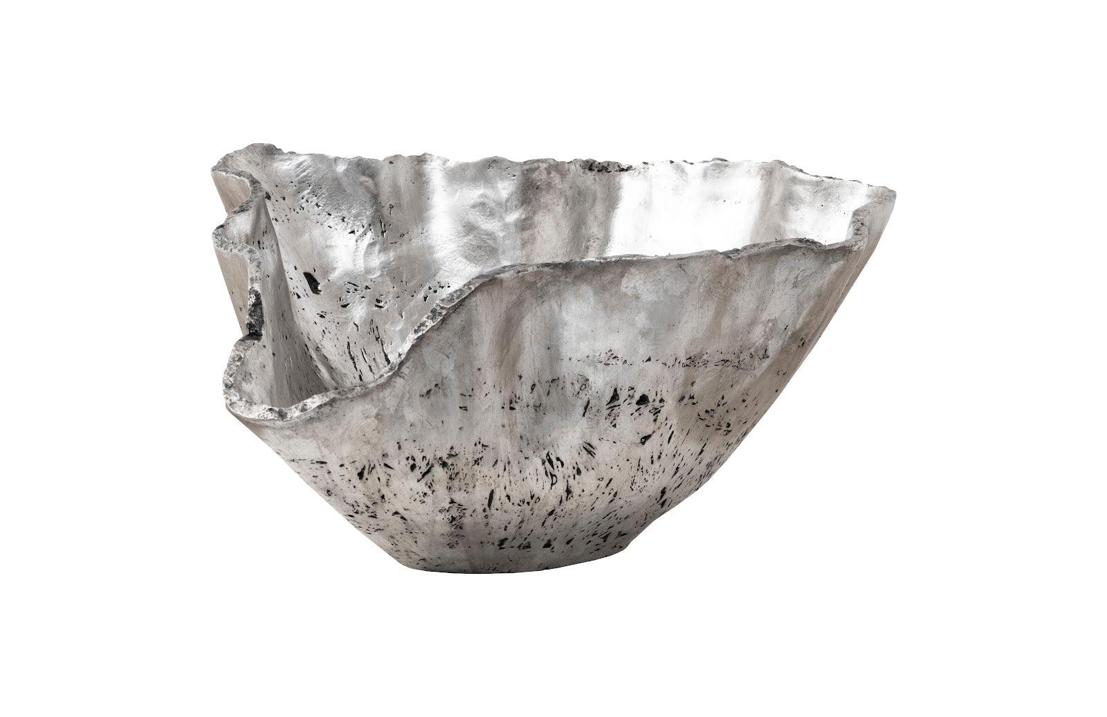 Cast Onyx Bowl, Silver Leaf, Large - Frankwebs