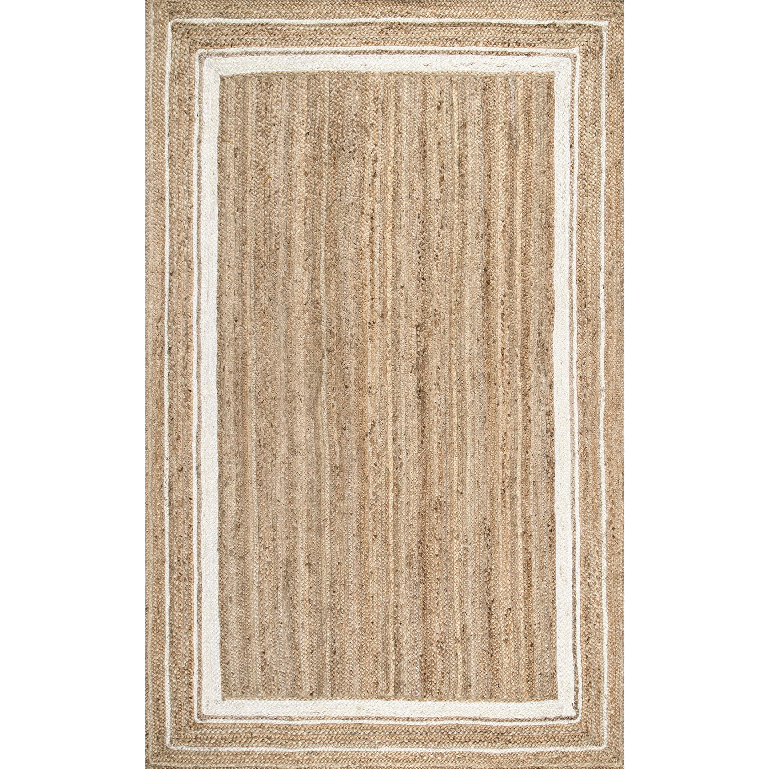 Braided Rikki Border Jute Area Rug - Frankwebs