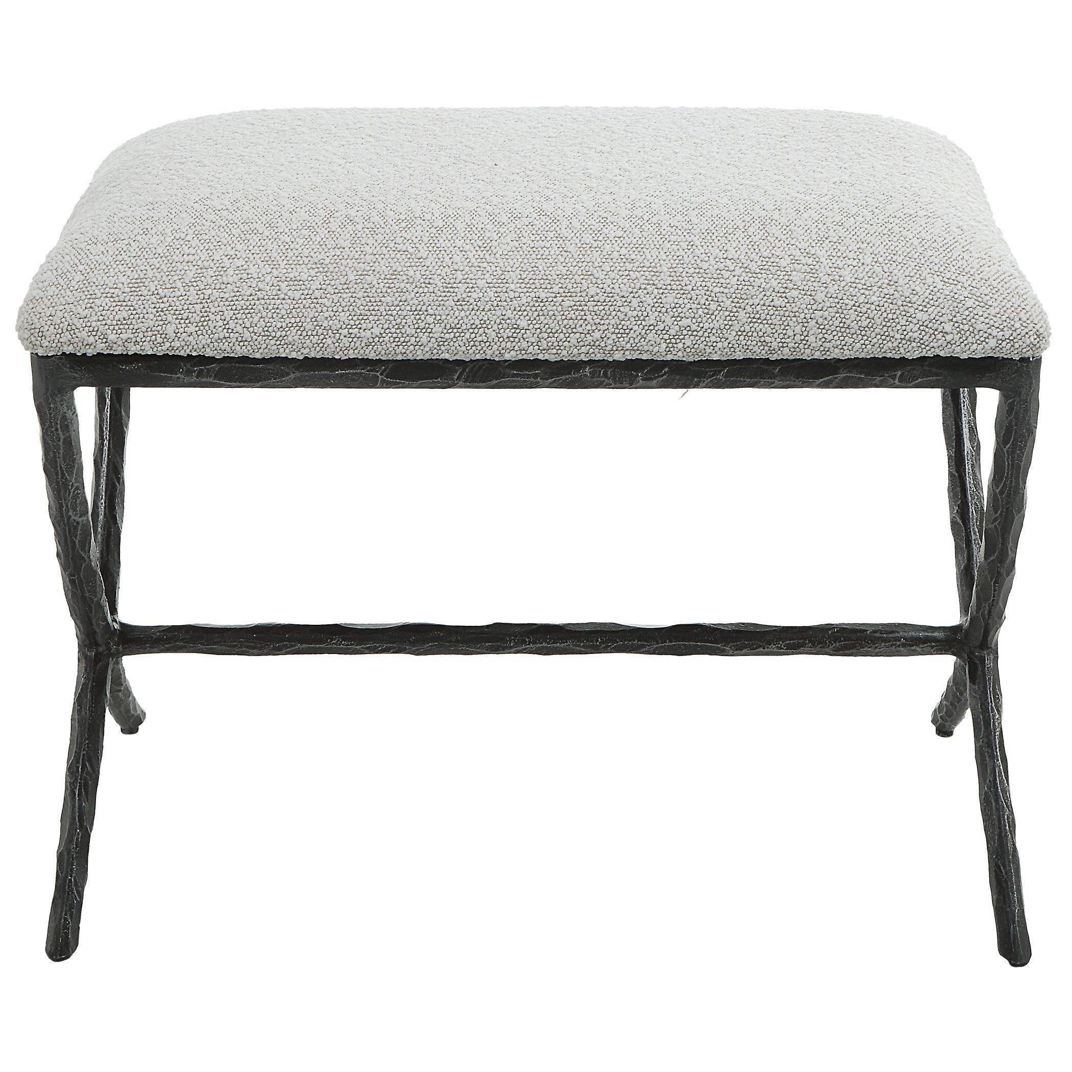 Brisby Gray Fabric Small Bench - Frankwebs