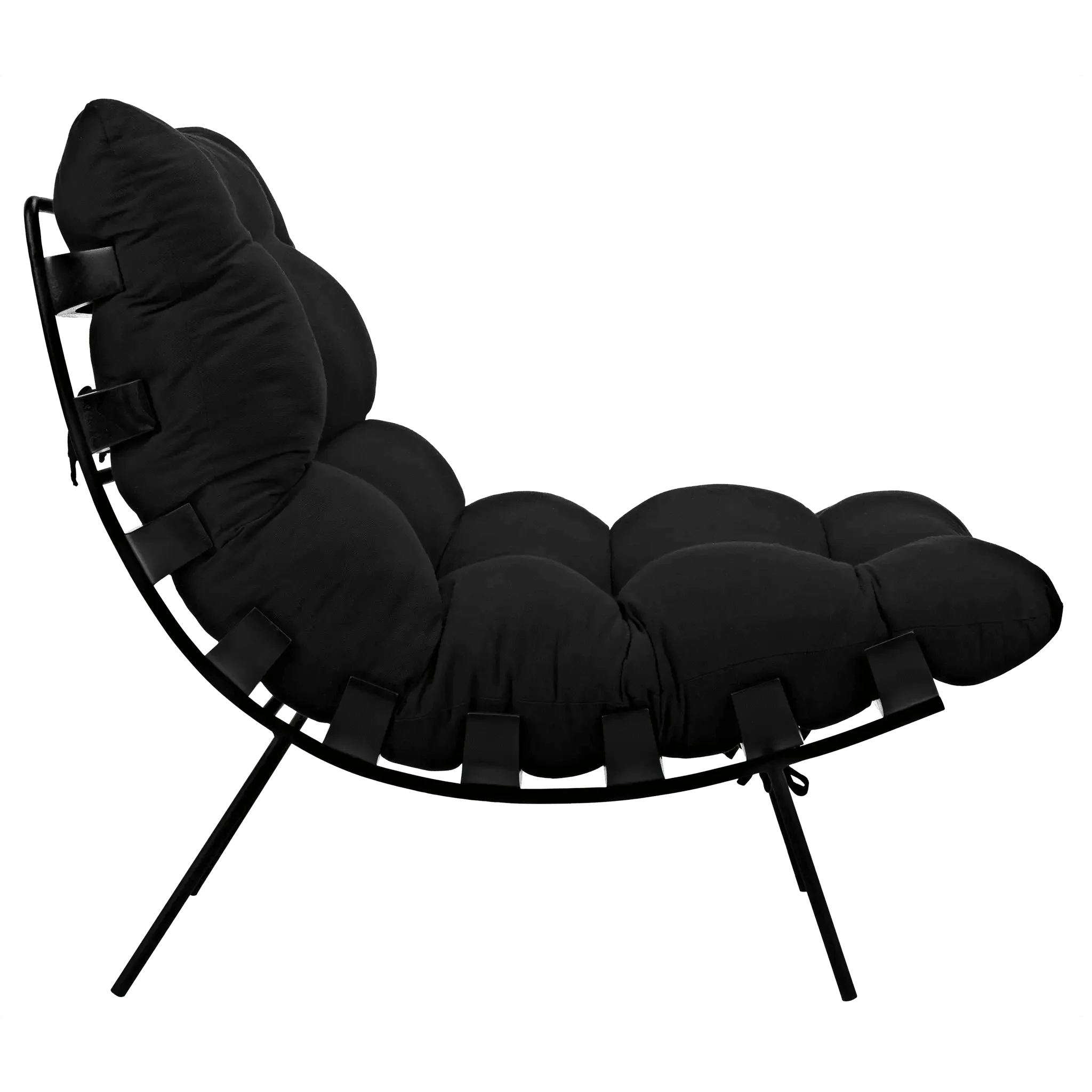 Hanzo Chair with Steel Legs, Charcoal Black - Frankwebs