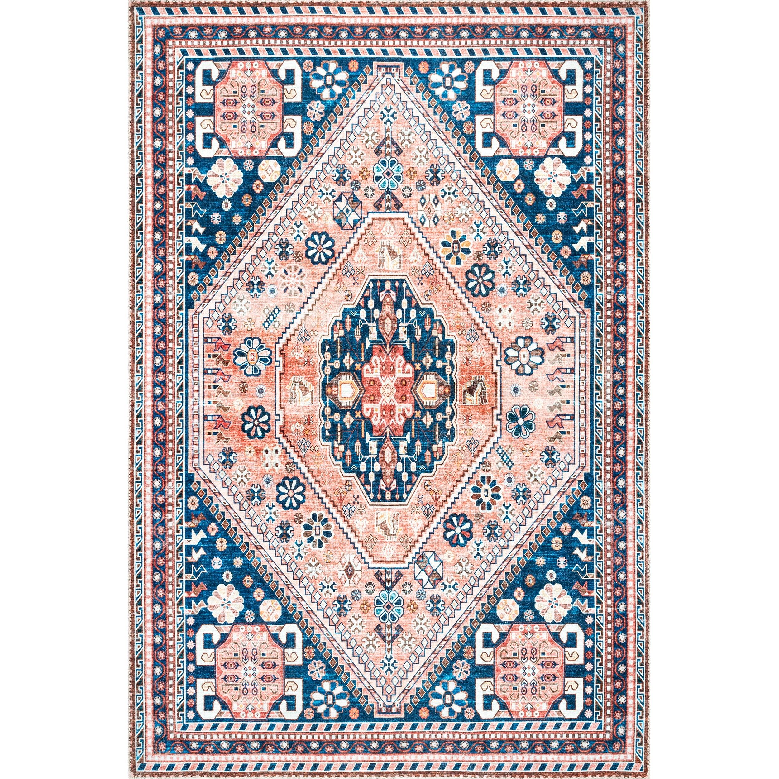 Nevaeh Machine Washable Bohemian Medallion Area Rug - Frankwebs