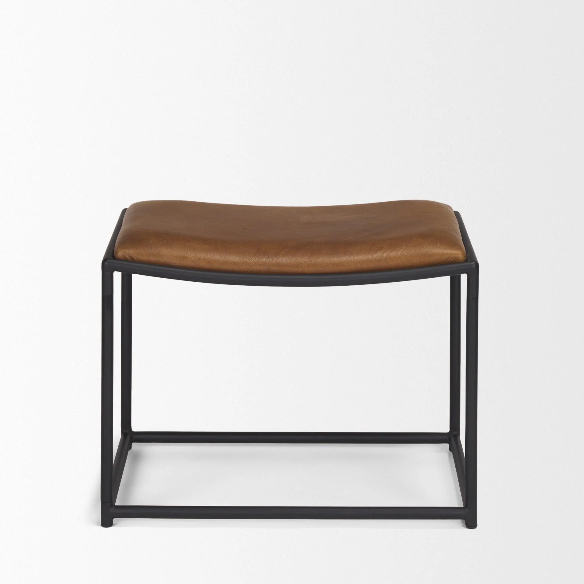Taniel Brown Leather w/ Black Metal Stool - Frankwebs