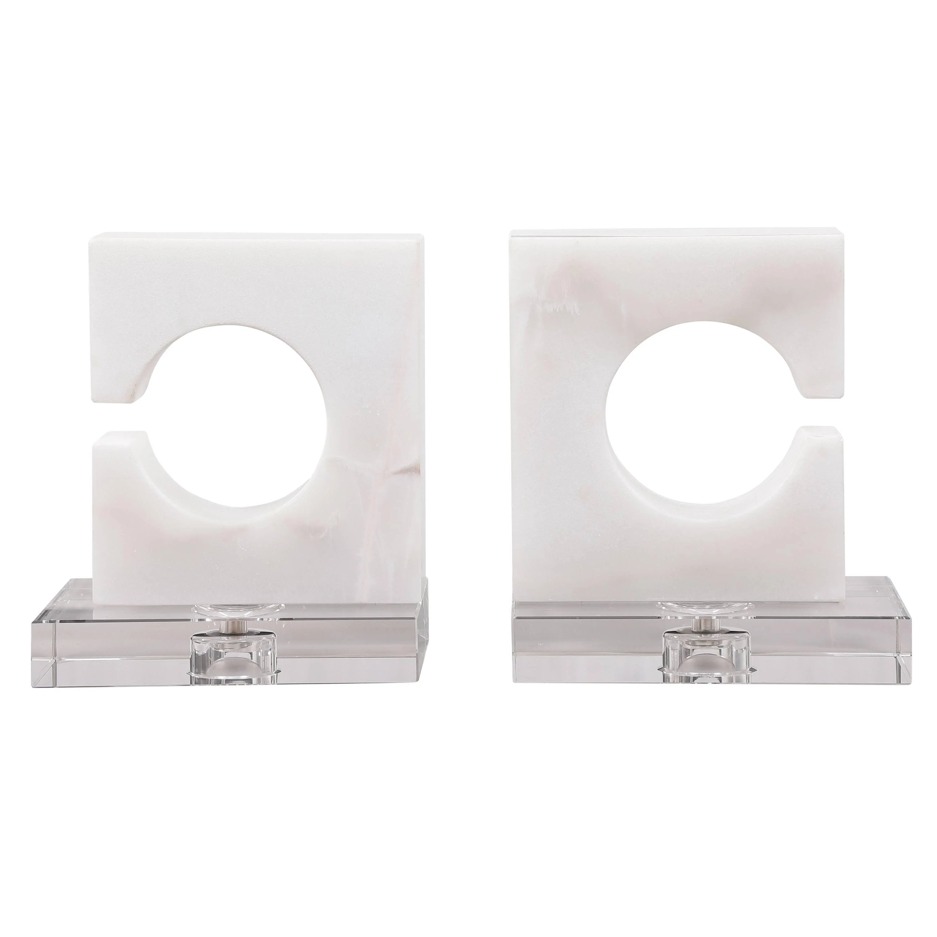 CLARIN WHITE & GRAY BOOKENDS, SET OF 2 - Frankwebs