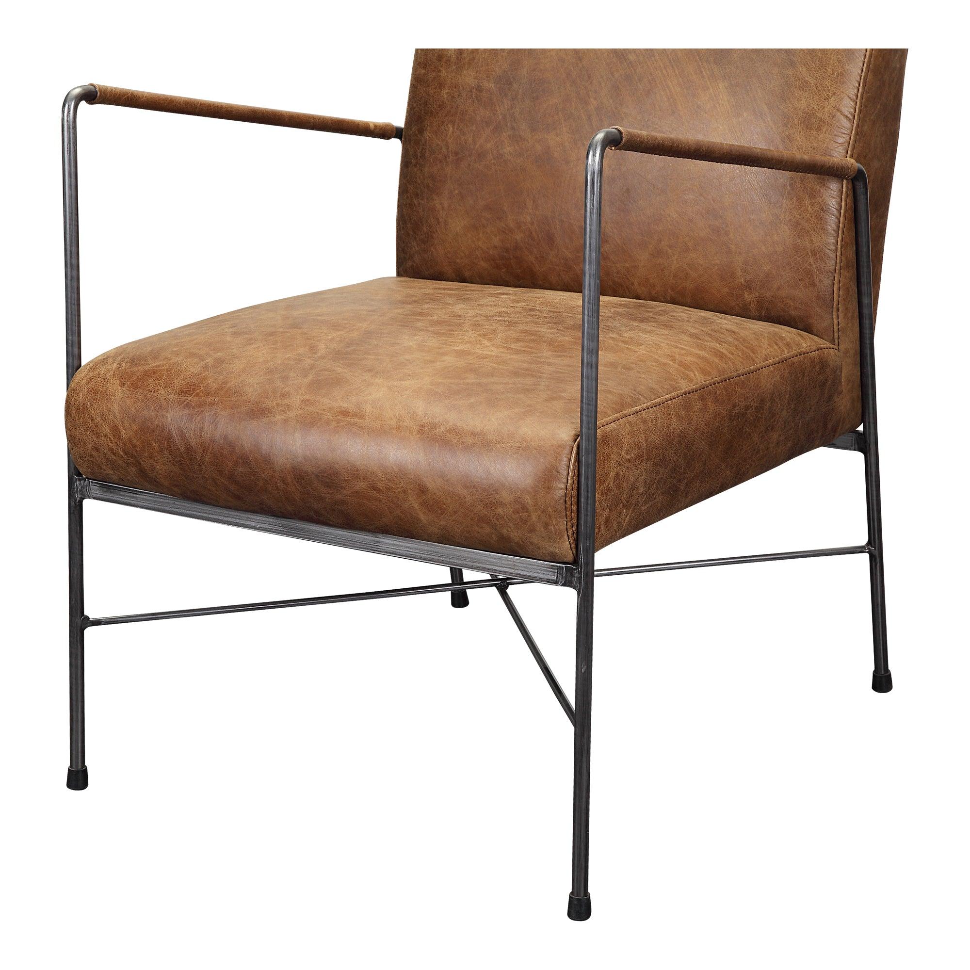 Dagwood Leather Arm Chair Open Road Brown Leather - Frankwebs