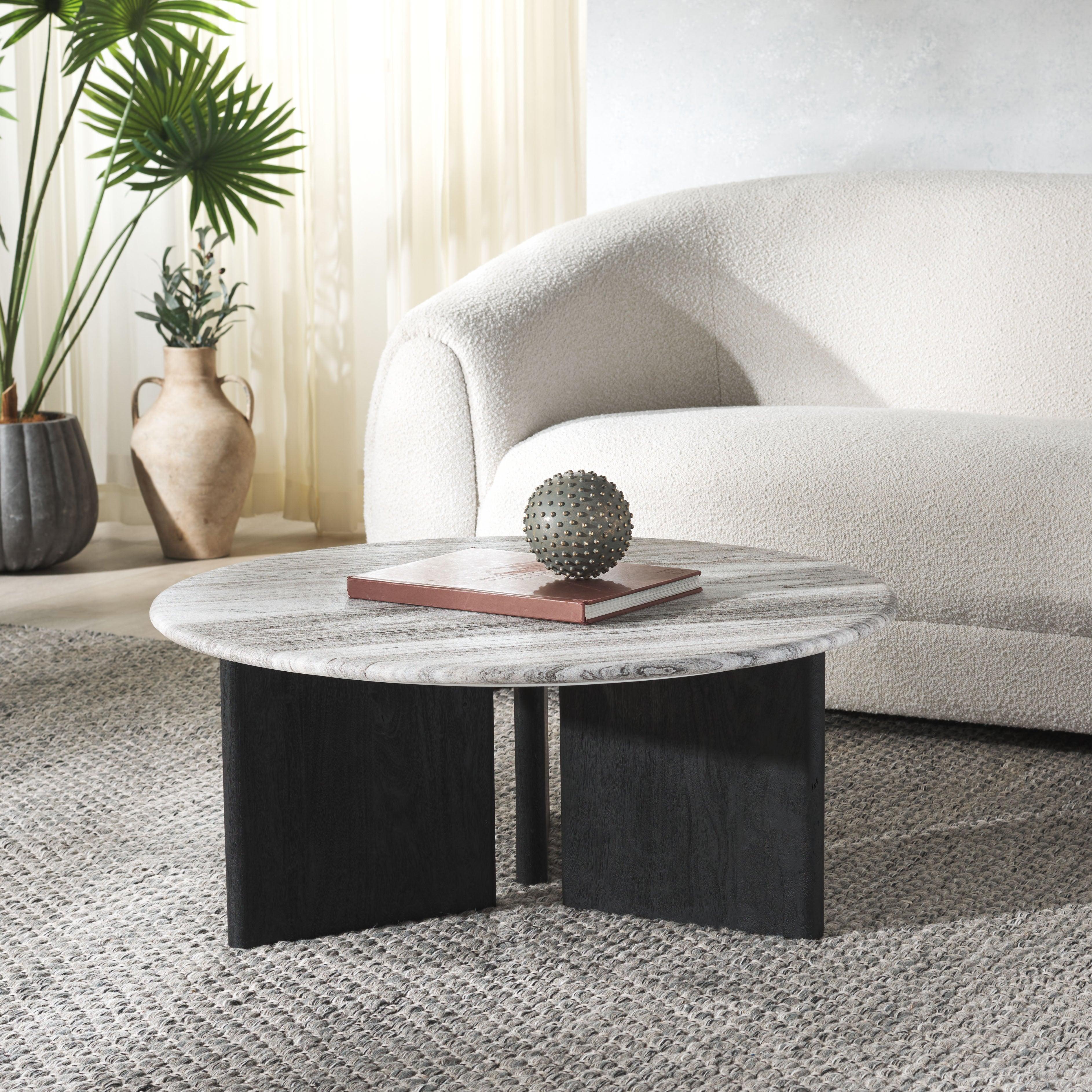 Lauresse Round Marble Top Coffee Table - Frankwebs