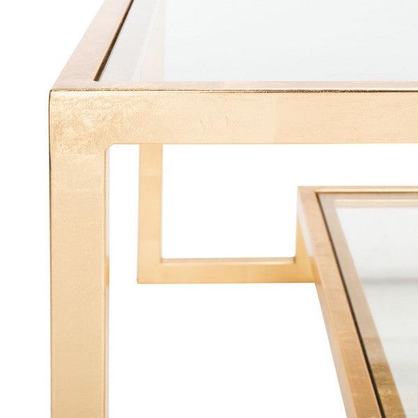 VIVIAN RECTANGLE GOLD LEAF COFFEE TABLE - Frankwebs
