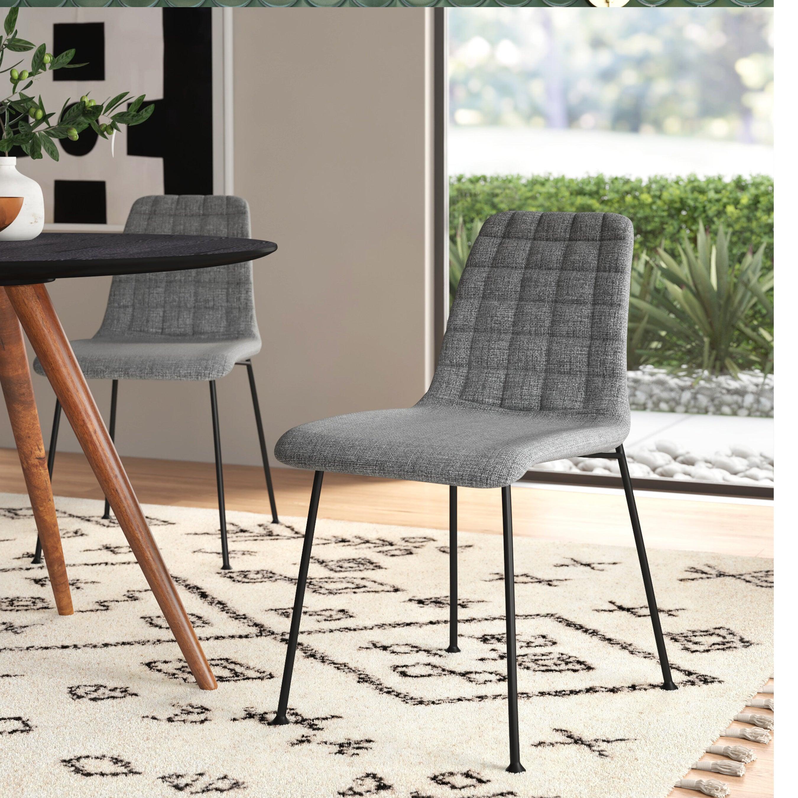 Elma Side Chair  Fabric with Matte Black Frame and Legs - Set Of 2 - Frankwebs