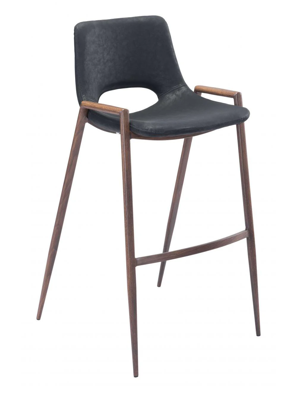 Desi Bar Chair (Set of 2) Black & Walnut - Frankwebs