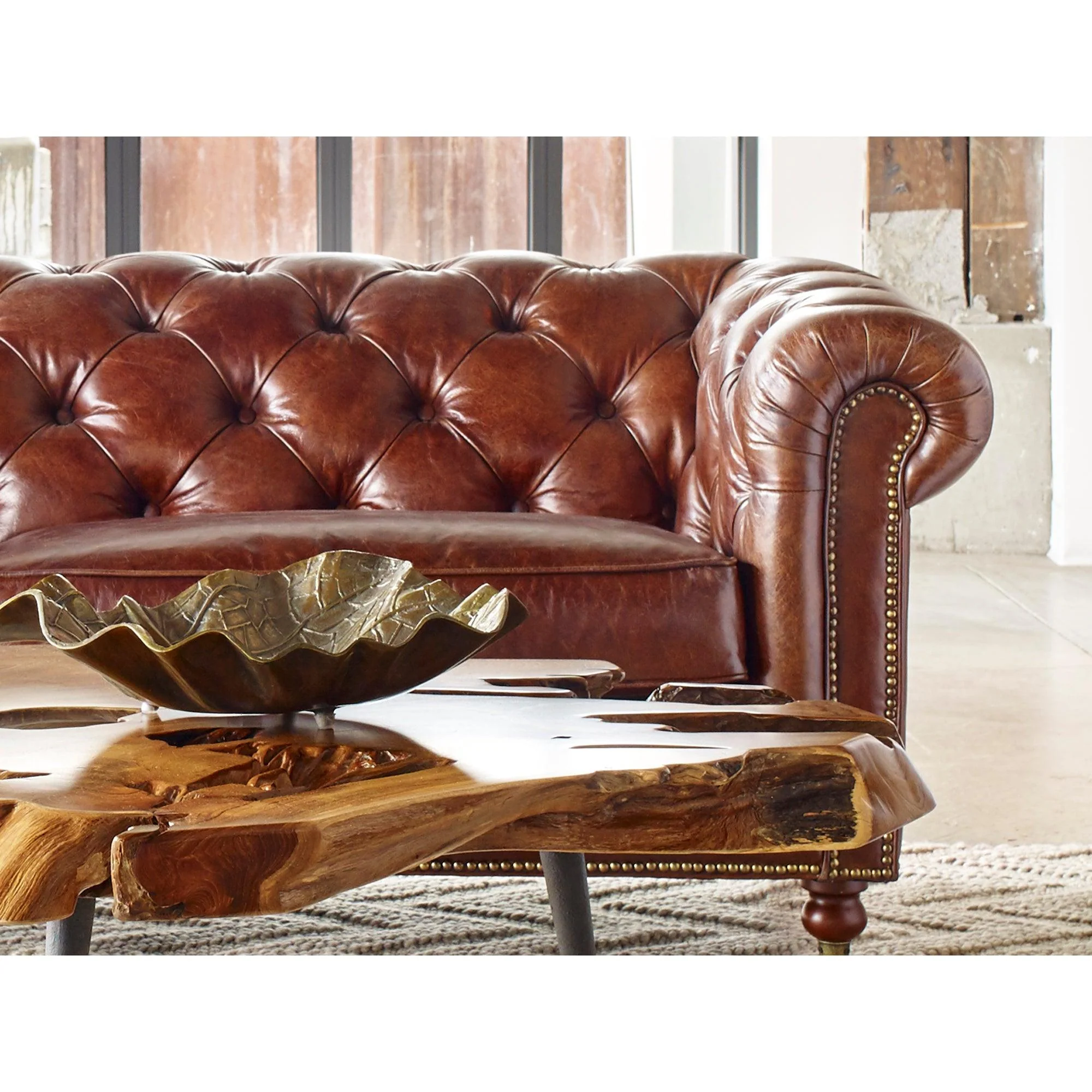Birmingham Sofa Dark Brown Leather - Frankwebs