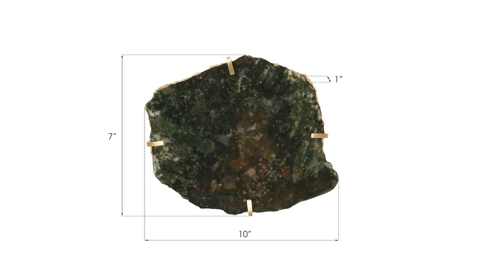 Gem Wall Tile in Brass Setting, Glacier Charcoal - Frankwebs