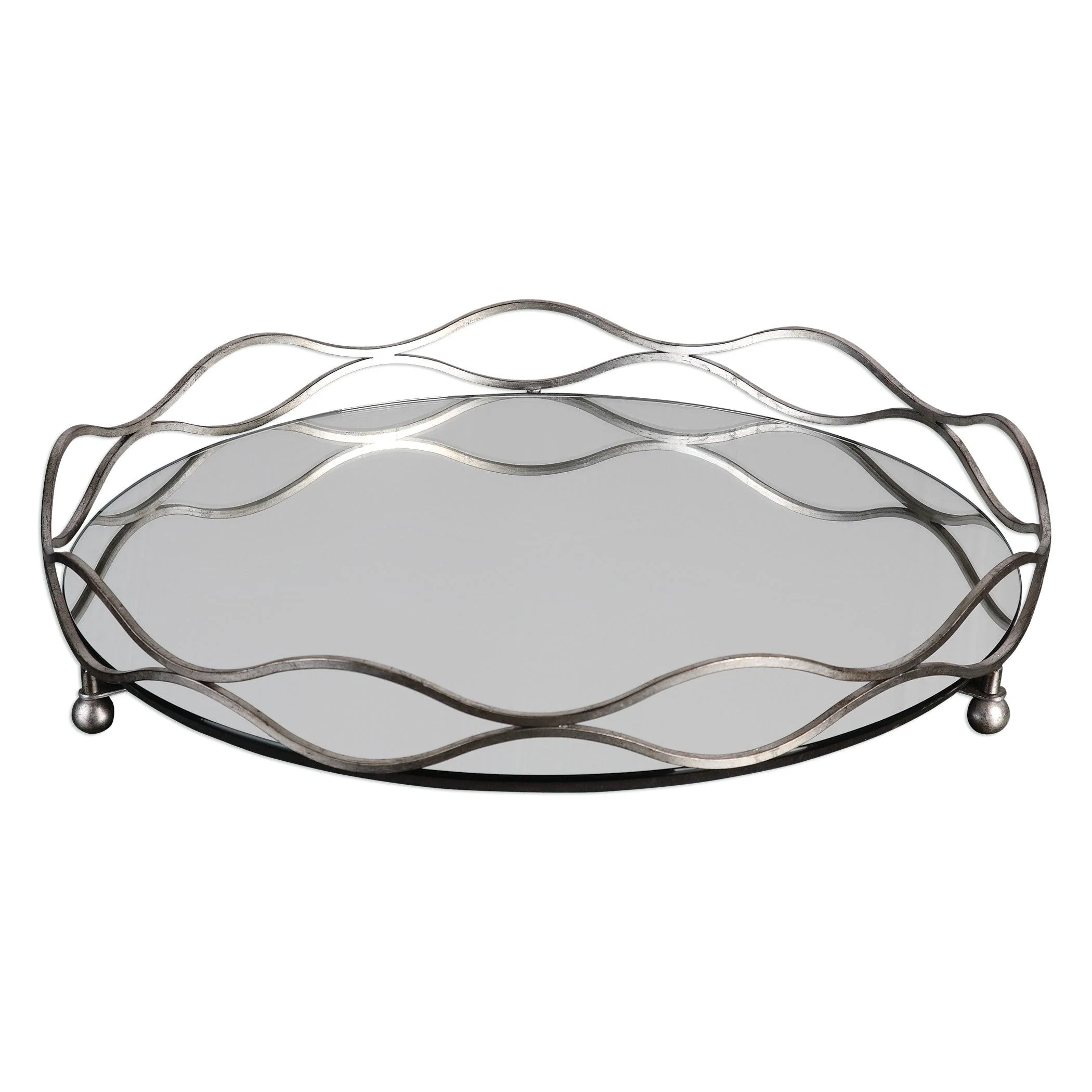 RACHELE MIRRORED SILVER TRAY - Frankwebs