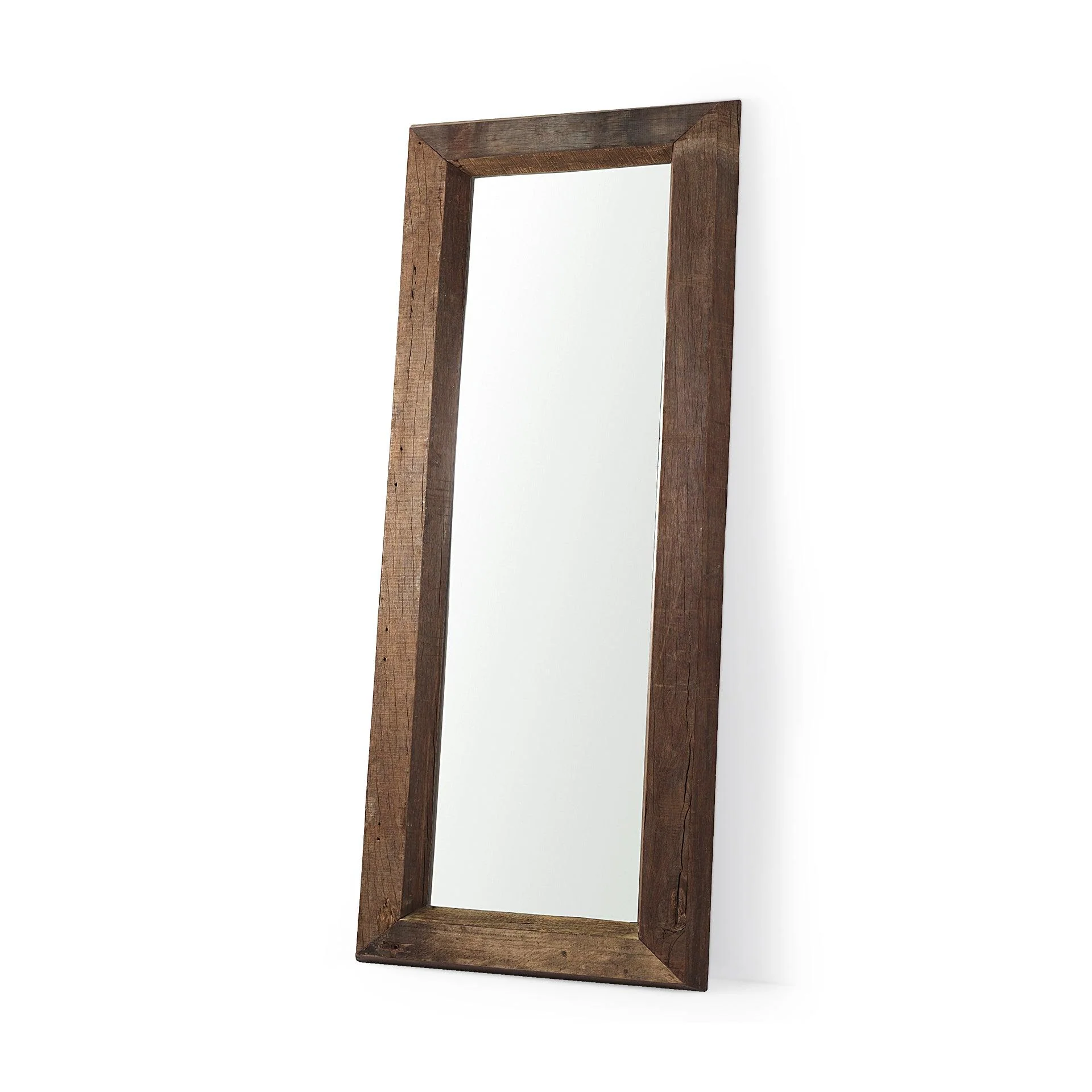 Gerome 31.0L x 5.0W x 86.0H  Brown Wooden Floor Mirror - Frankwebs