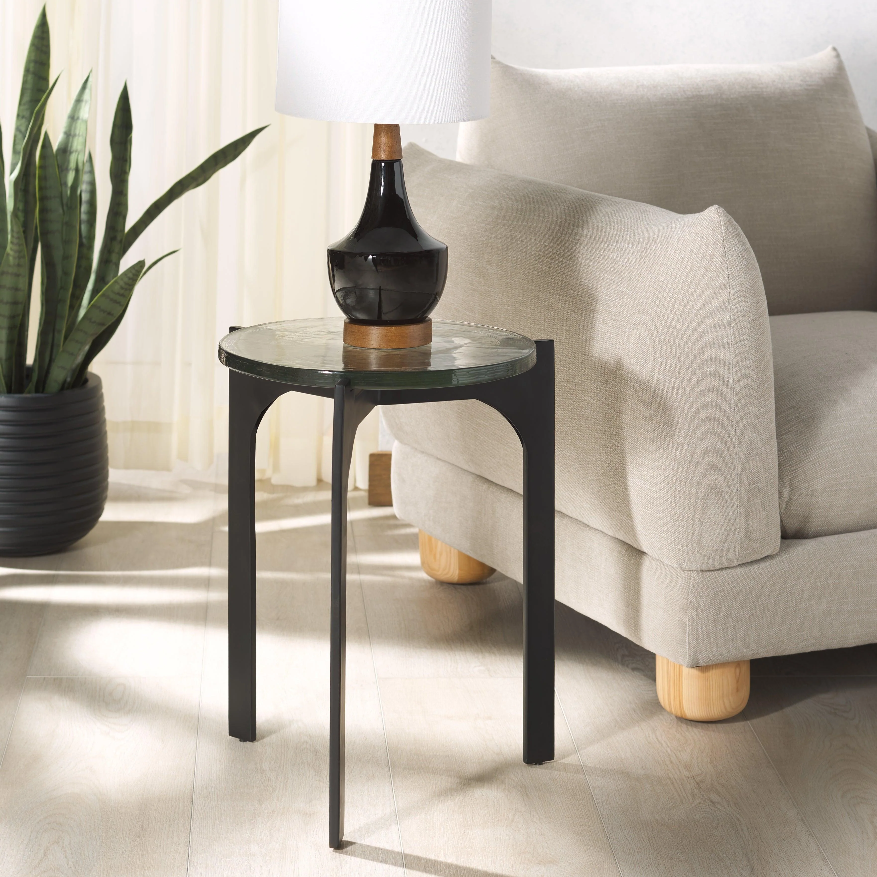 Seymour Cast Glass Accent Table - Frankwebs