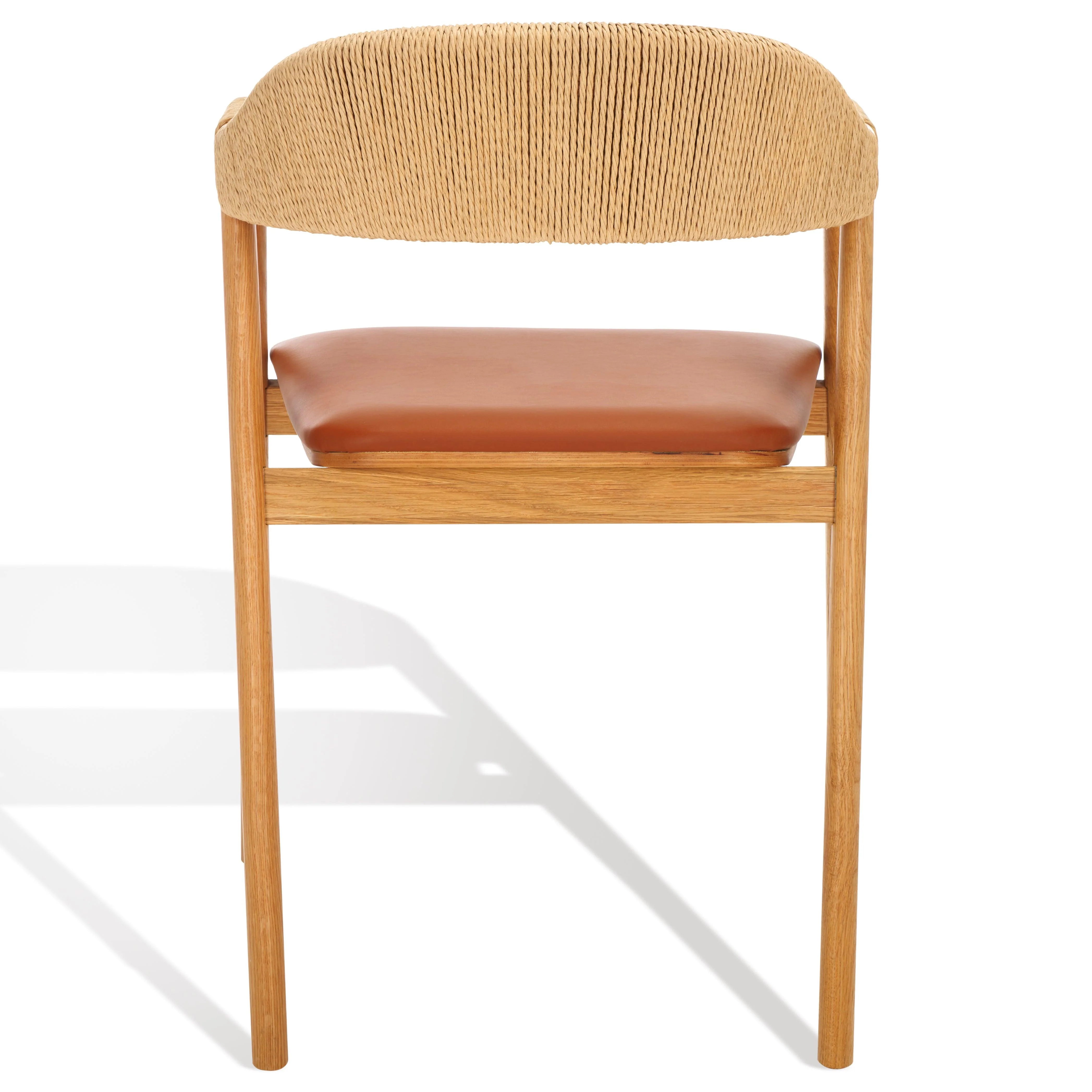 EAMON LEATHER AND CANE DINING CHAIR - Frankwebs
