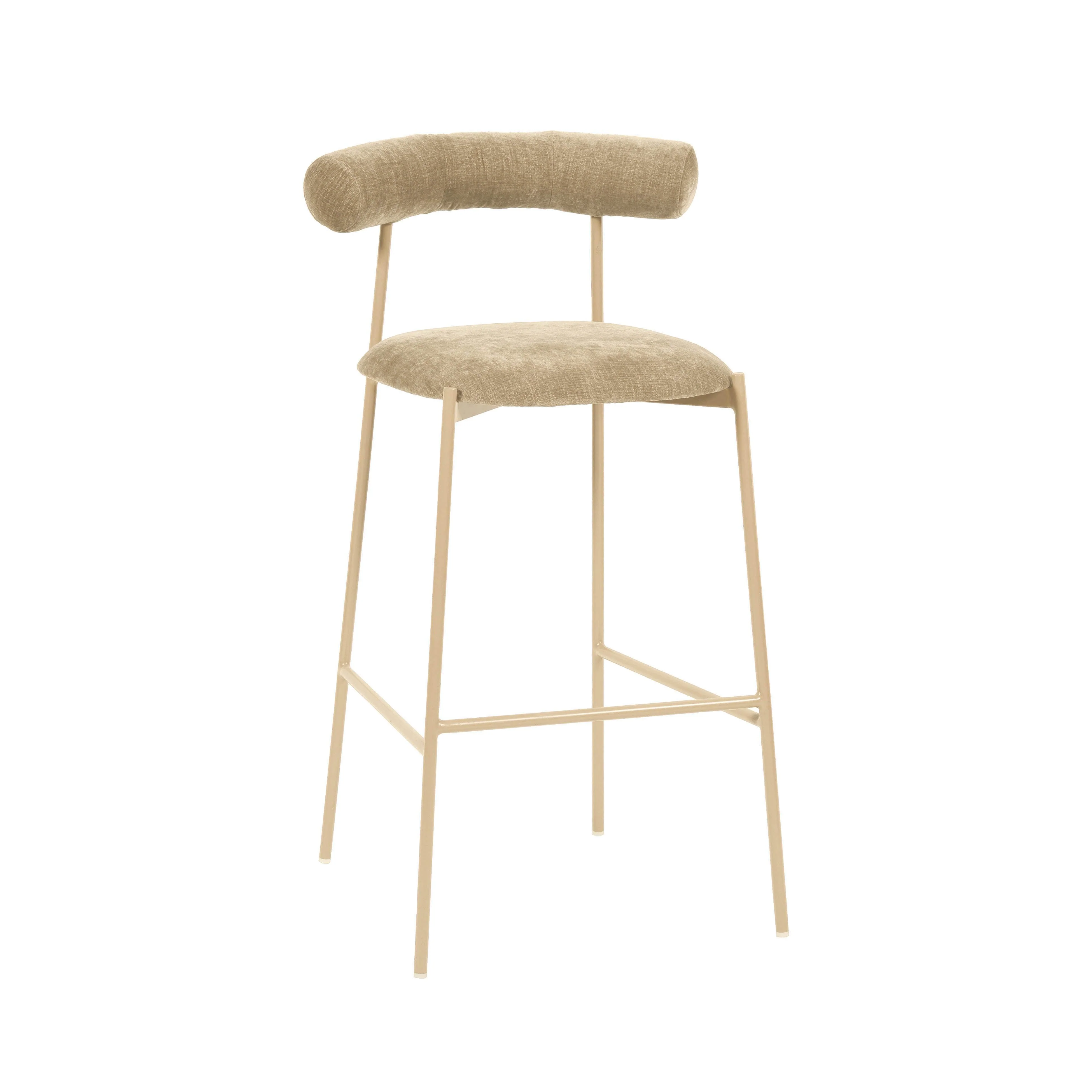 Liliana Taupe Velvet Bar Stool - Frankwebs