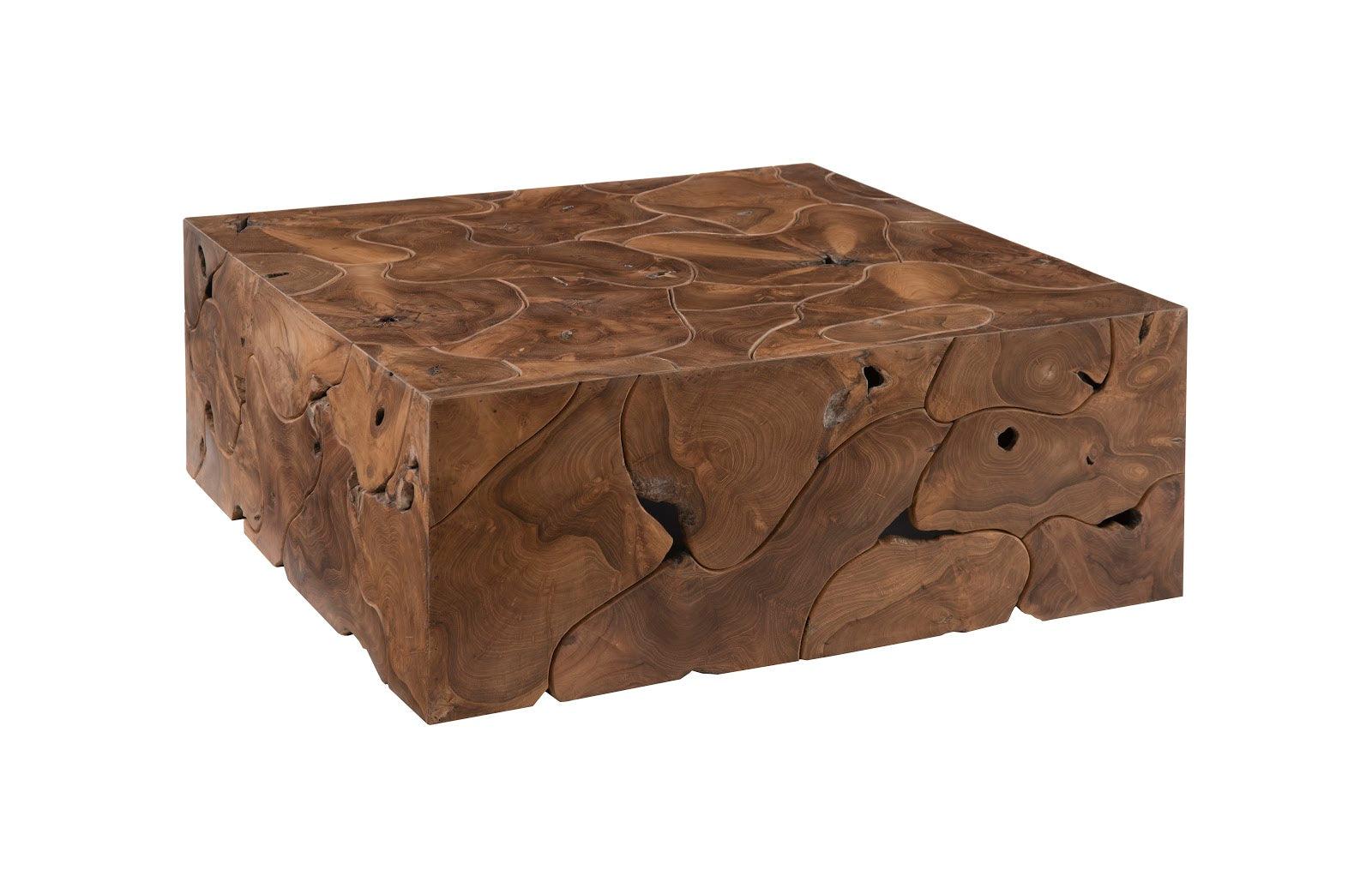 Teak Slice Coffee Table, Square - Frankwebs