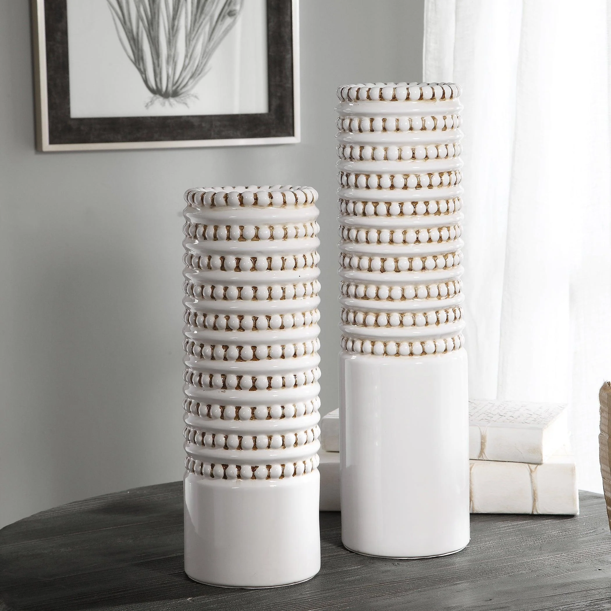 ANGELOU WHITE VASES, SET/2 - Frankwebs