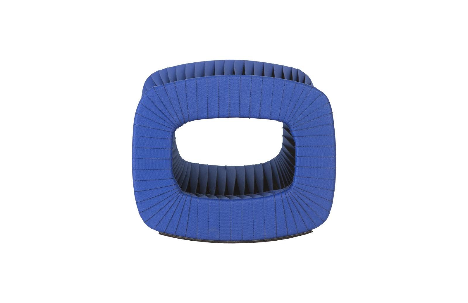 Seat Belt Ottoman, Blue/Black - Frankwebs