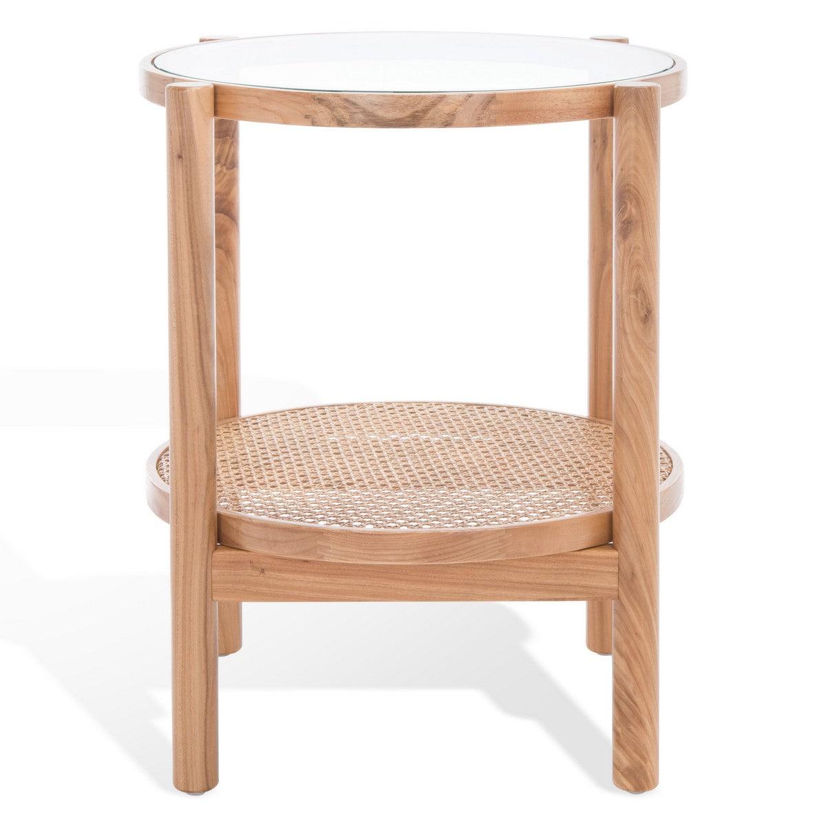 KARYNA RATTAN AND GLASS ACCENT TABLE - Frankwebs