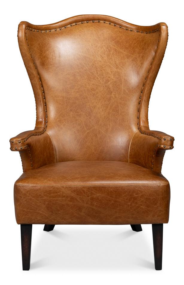 Drake Distilled Leather Chair Cuba Brown - Frankwebs