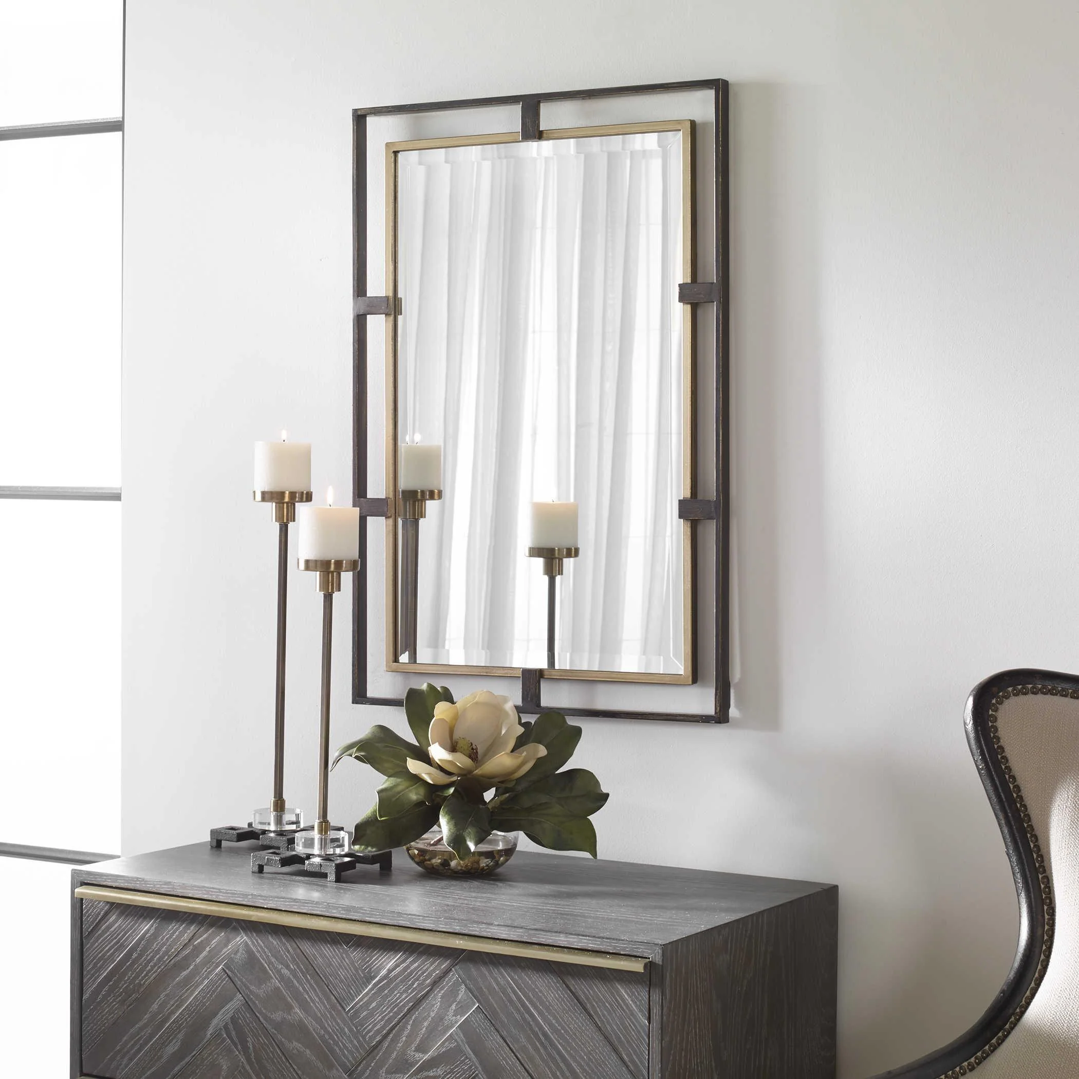 CARRIZO GOLD & BRONZE RECTANGLE MIRROR - Frankwebs