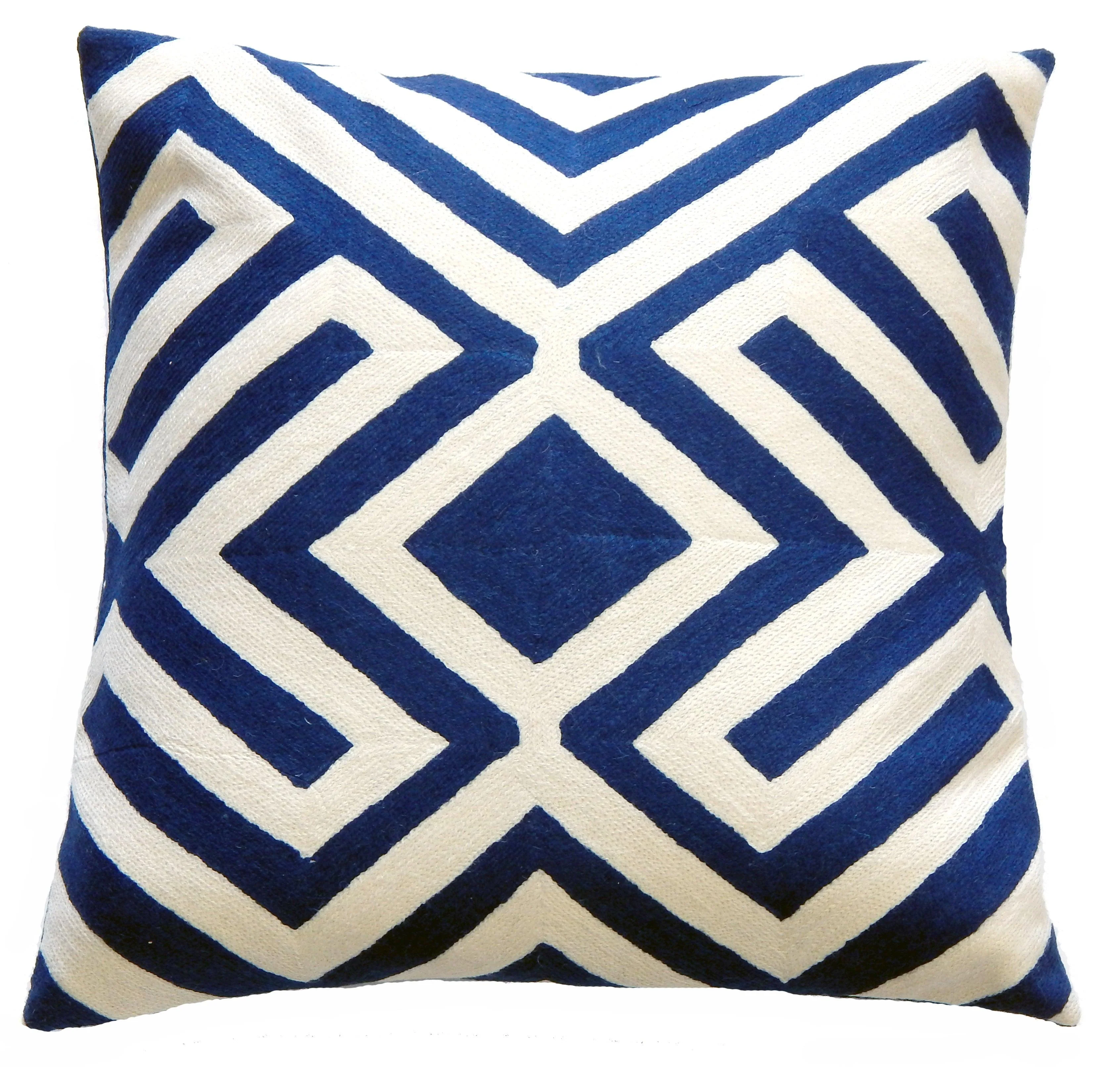 Geometric Crewel Cotton Square Cushion - Frankwebs