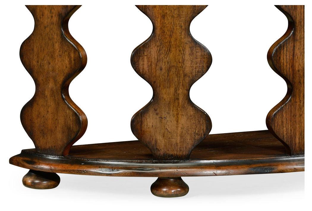 Demilune Console Table in Rustic Walnut - Frankwebs