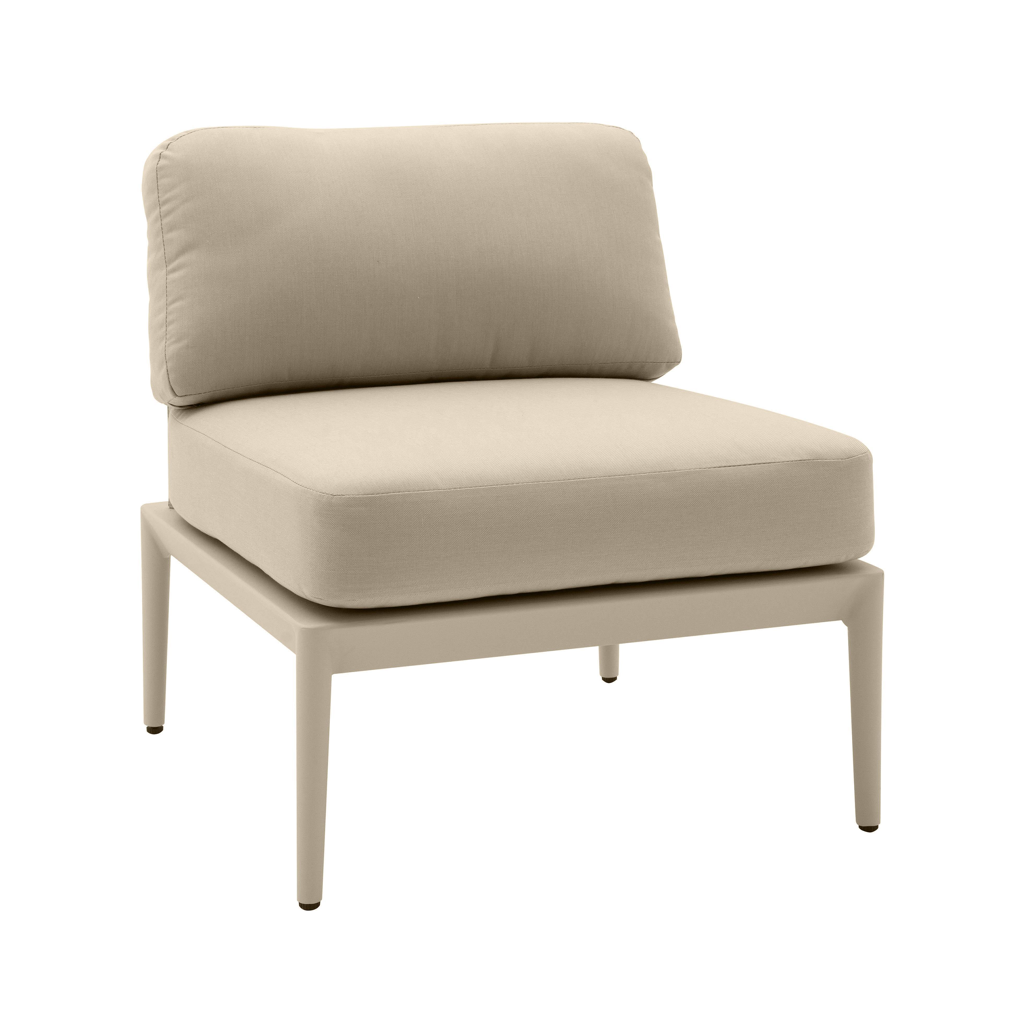 Kapri Taupe Modular Outdoor Armless Chair - Frankwebs