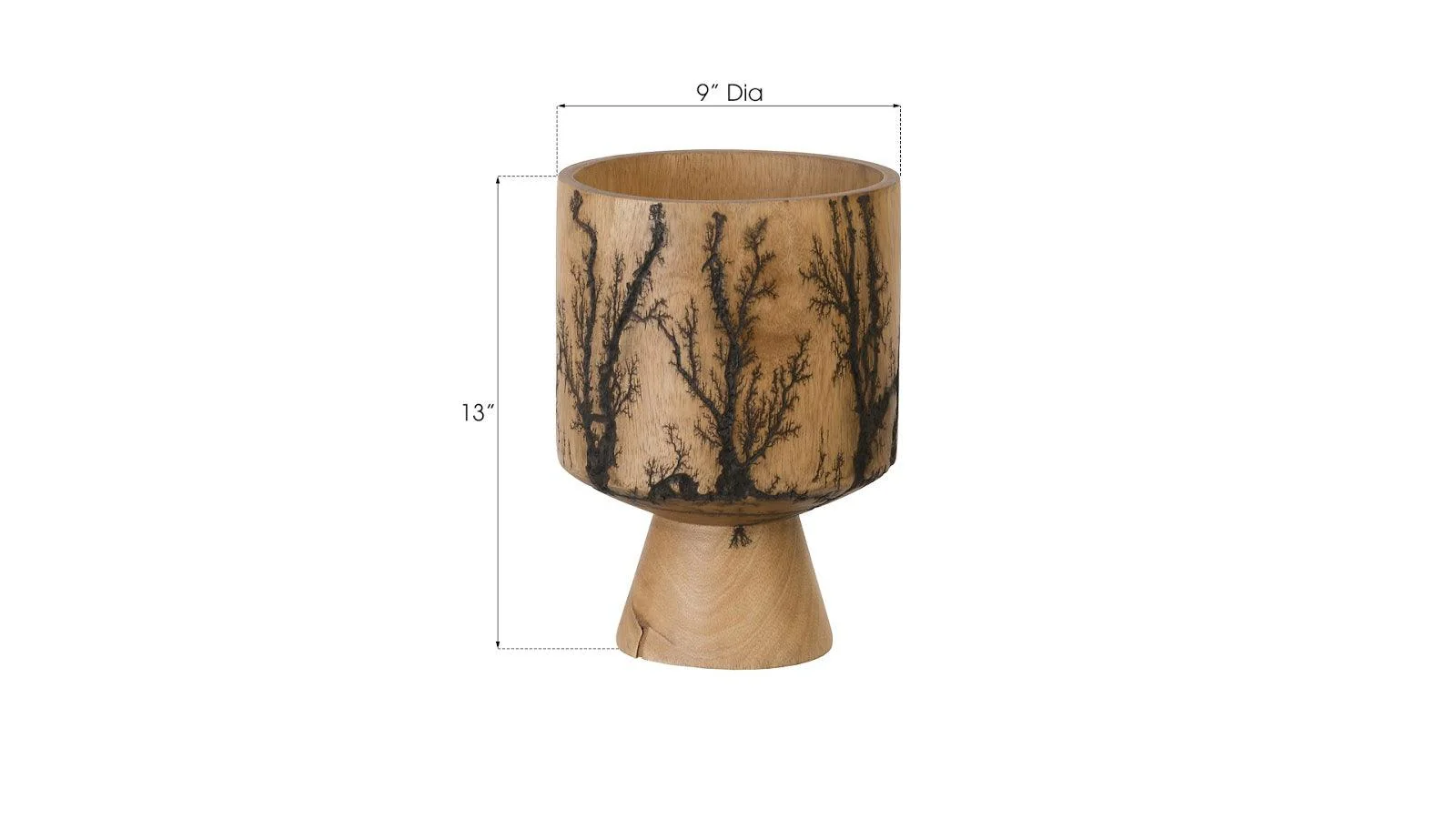 Lightning Vase, Mango Wood, Cup Shape - Frankwebs
