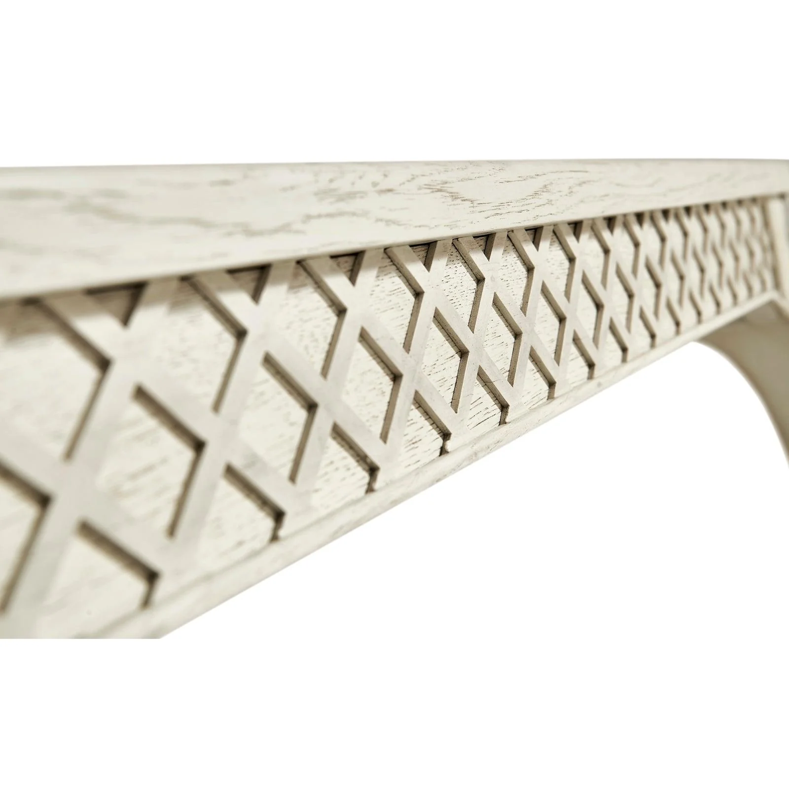 White Inversion Lattice Leg Dining Table 78