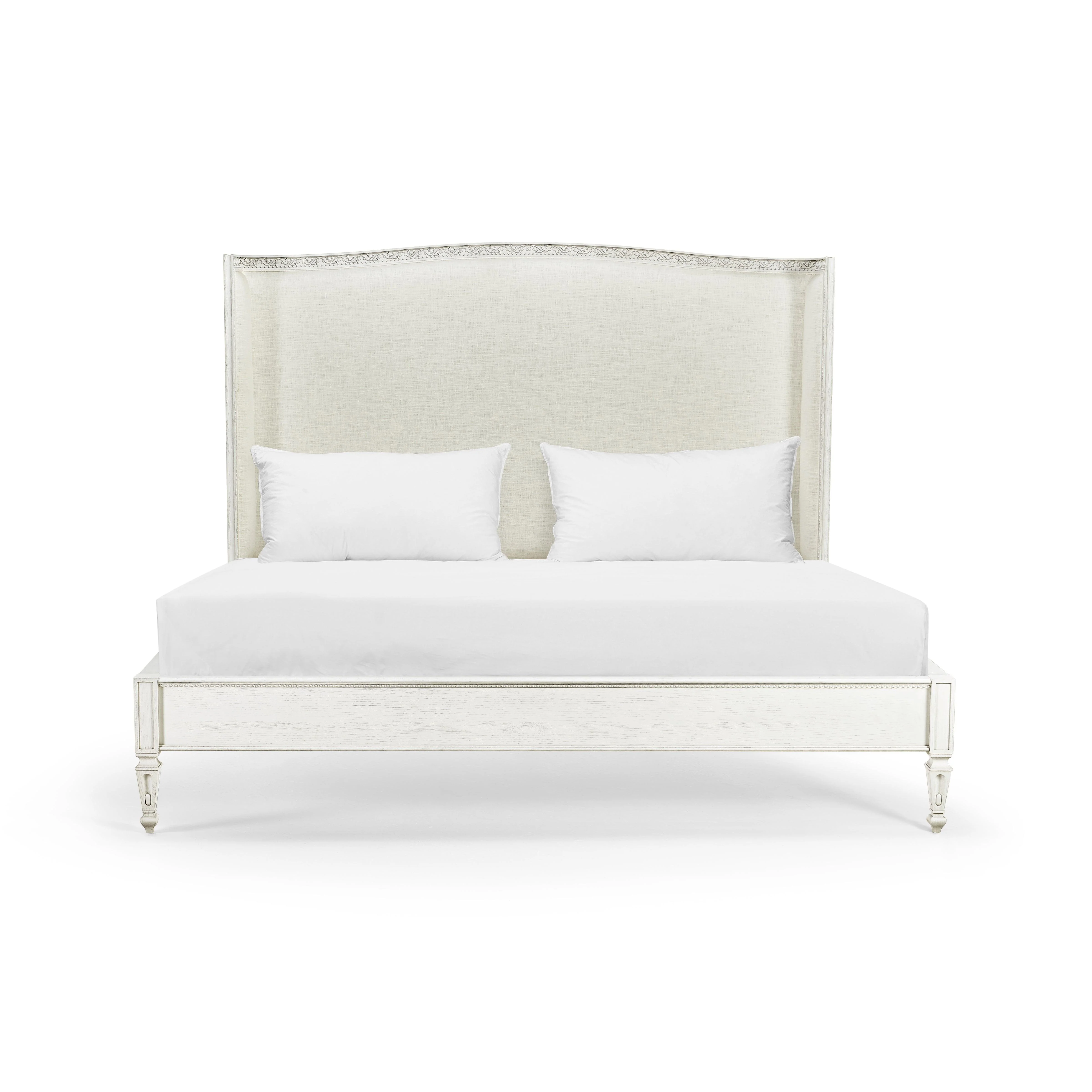 White Antisolar Upholstered Shelter King Bed - Frankwebs