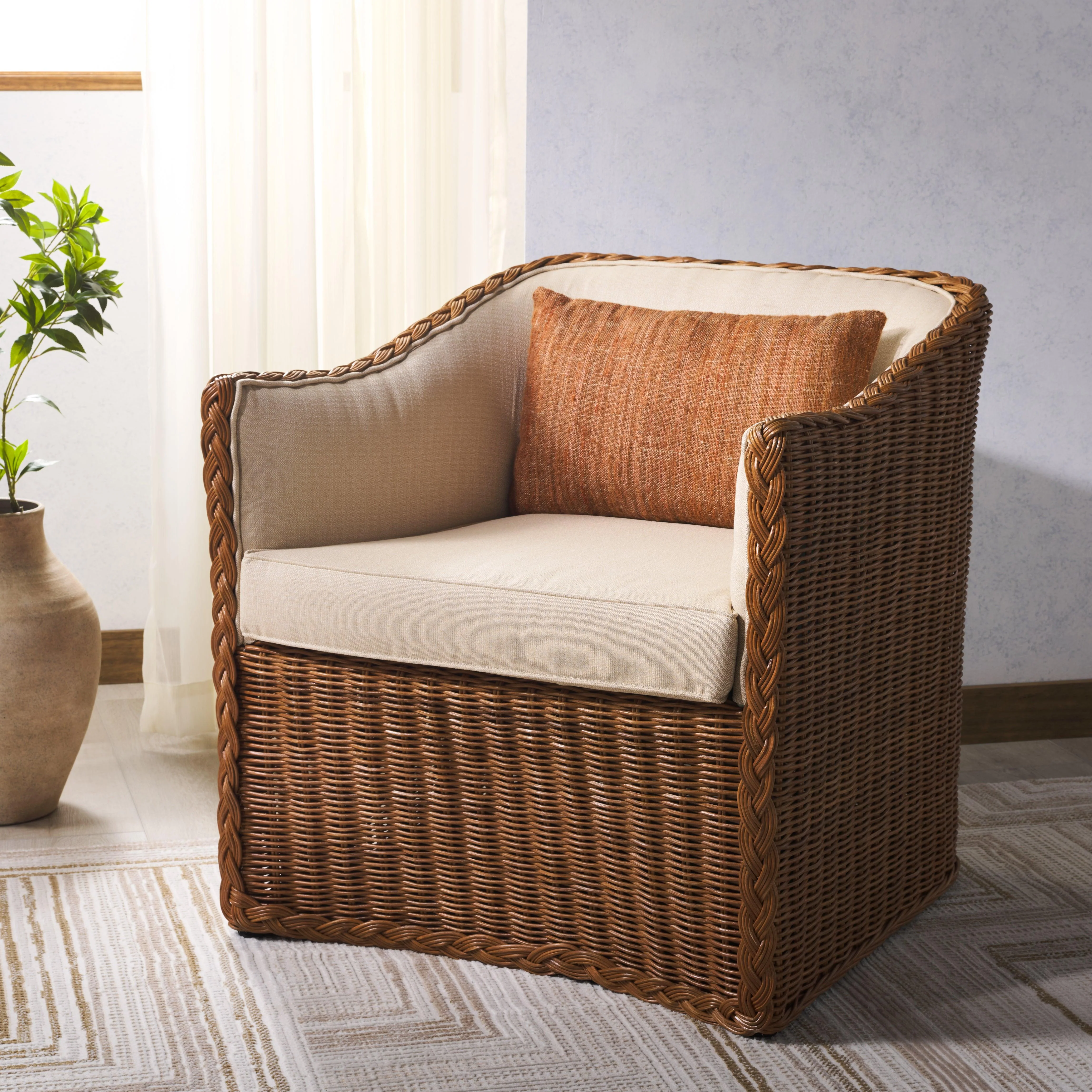 SHARON RATTAN ACCENT CHAIR - Frankwebs