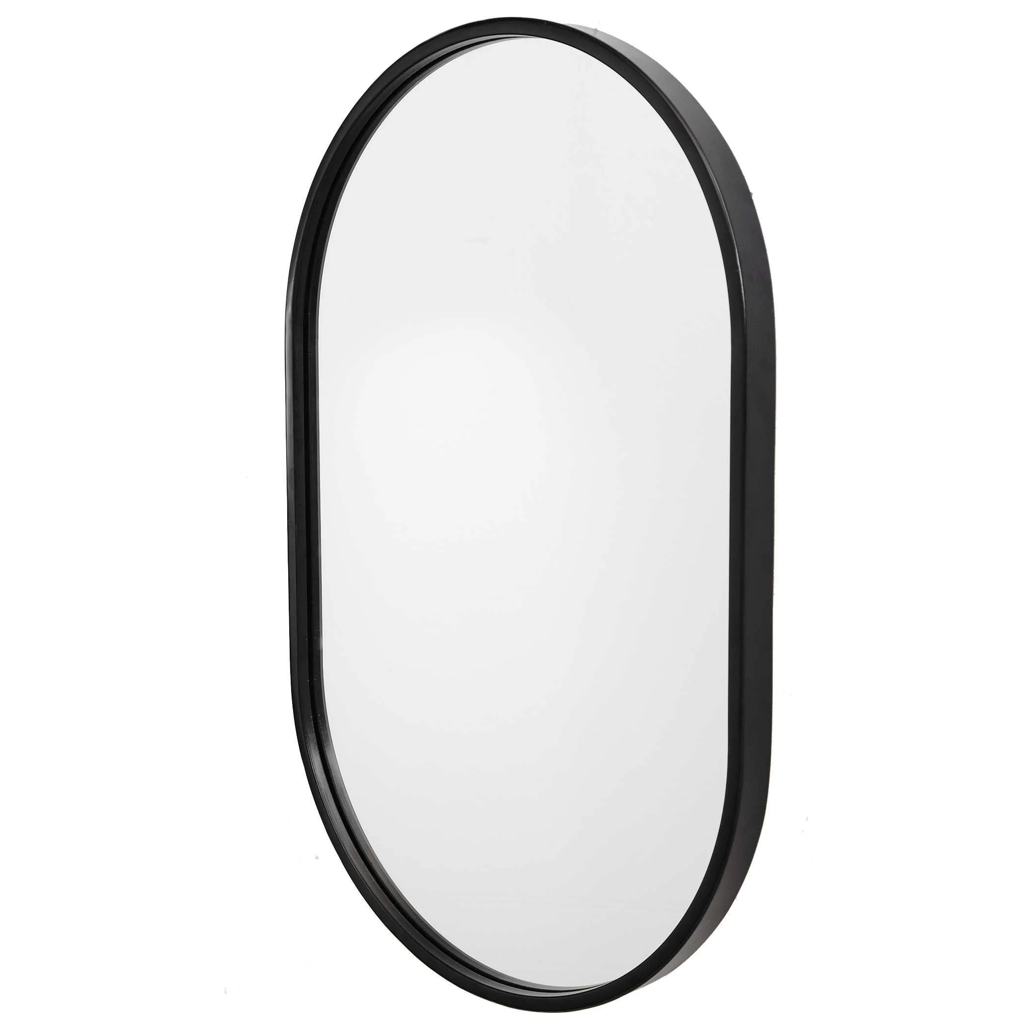 VARINA MINIMALIST BLACK OVAL MIRROR - Frankwebs