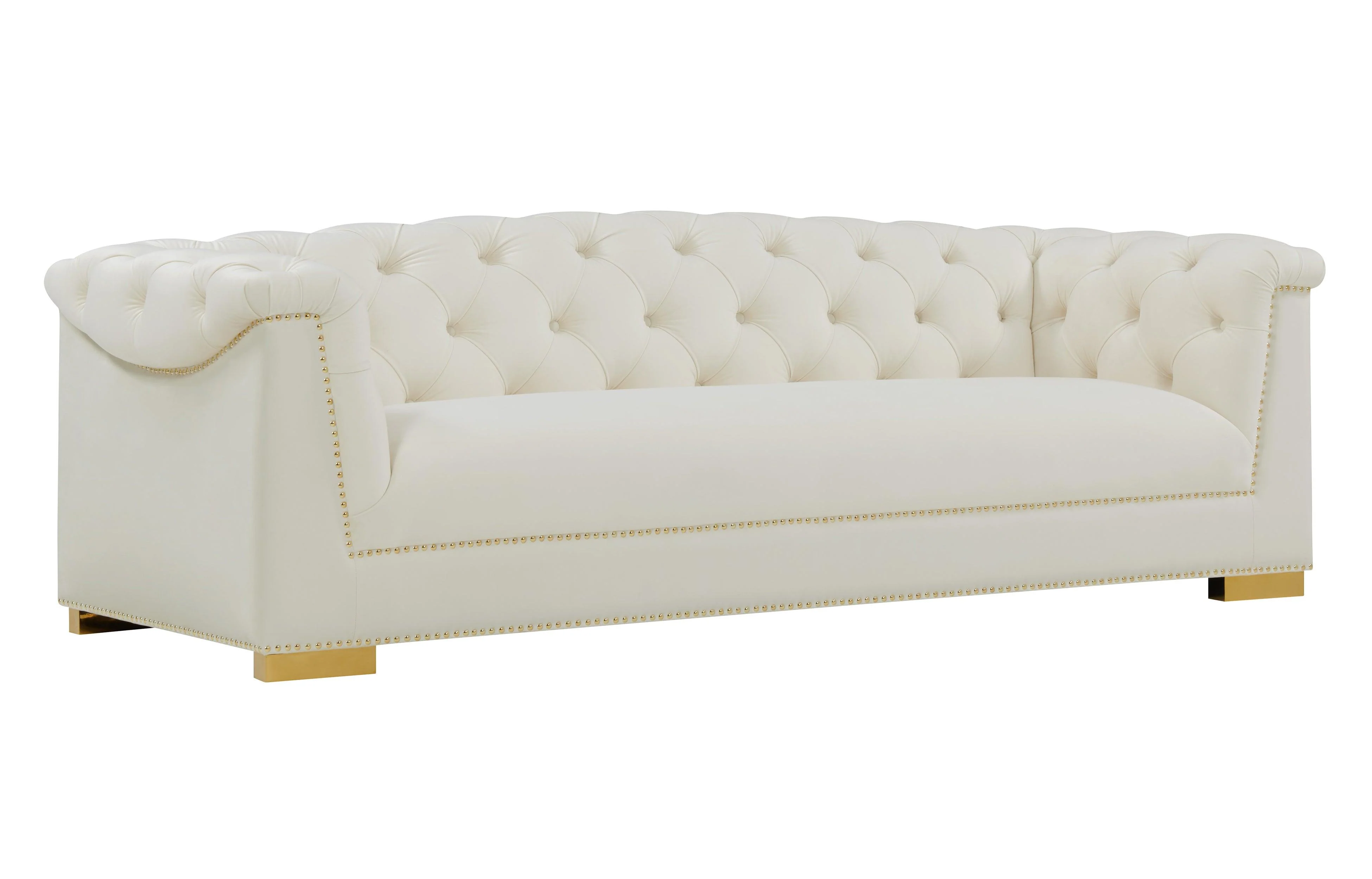 Farah Cream Velvet Sofa - Frankwebs