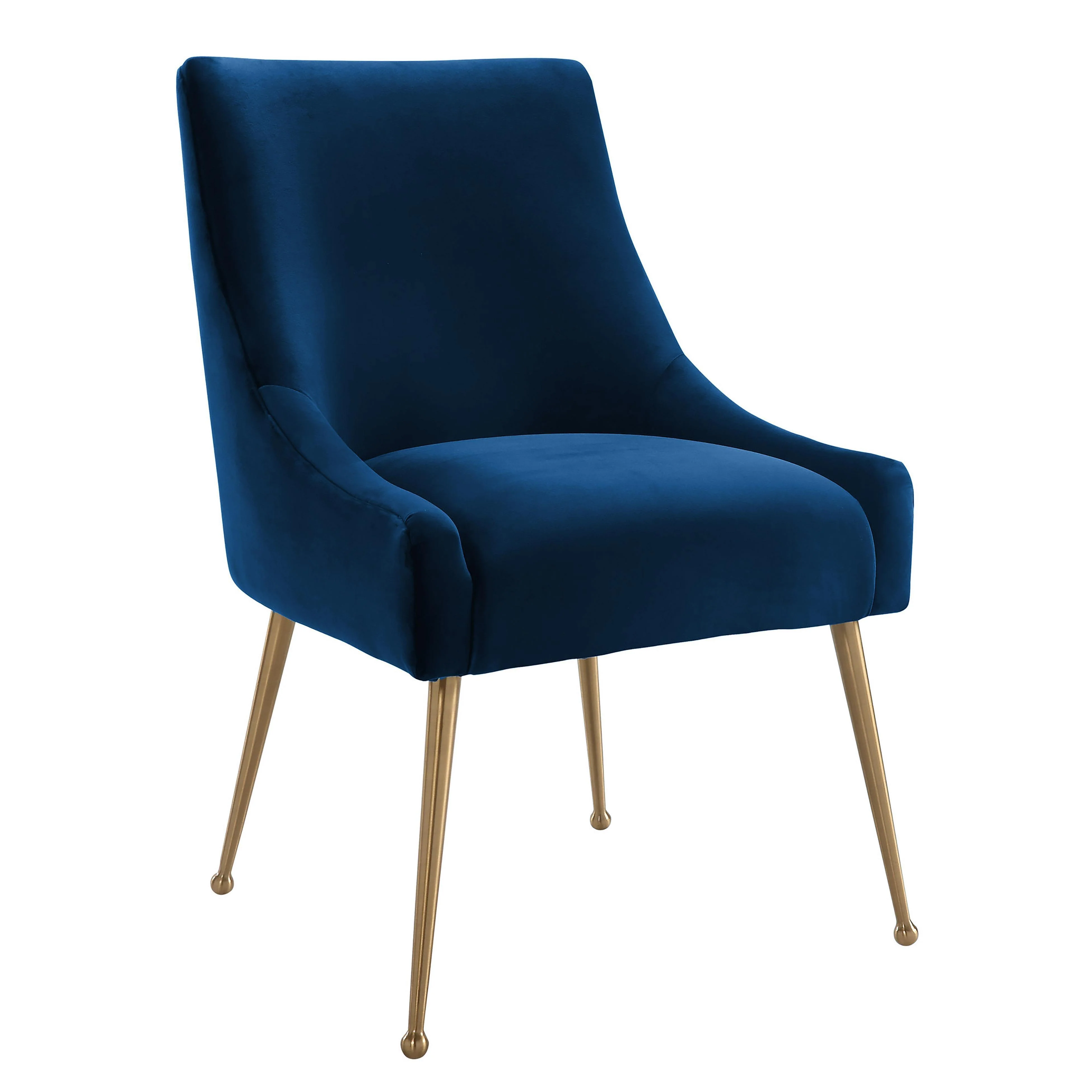 Beatrix Navy Velvet Side Chair - Frankwebs