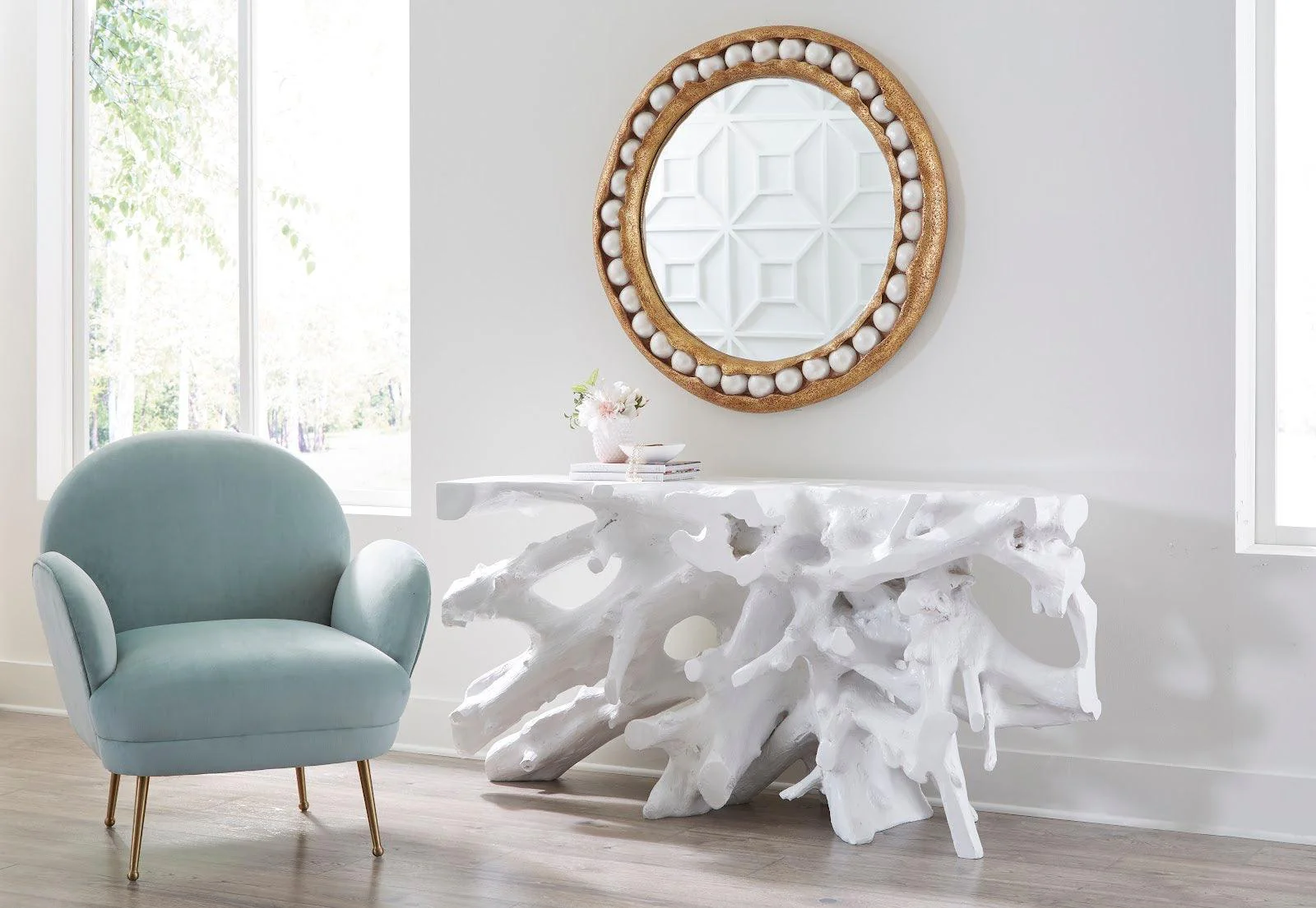 Cast Root Console Table, Gel Coat White - Frankwebs