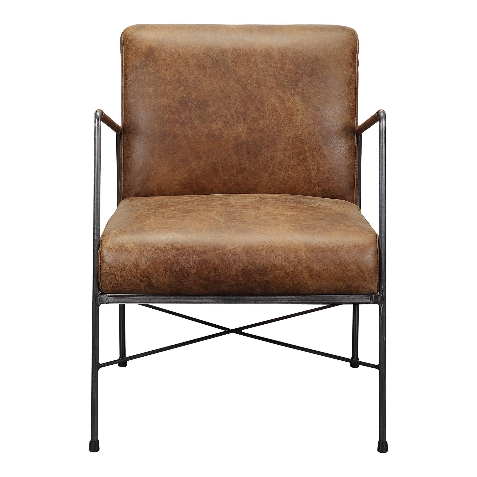 Dagwood Leather Arm Chair Open Road Brown Leather - Frankwebs