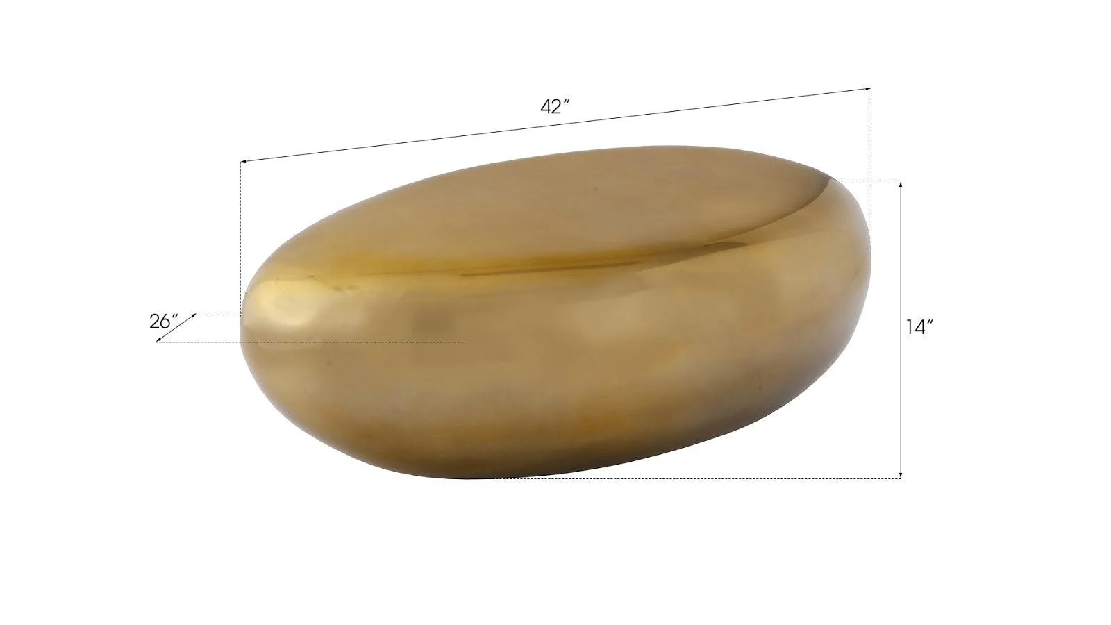 River Stone Coffee Table, Small, Liquid Gold - Frankwebs