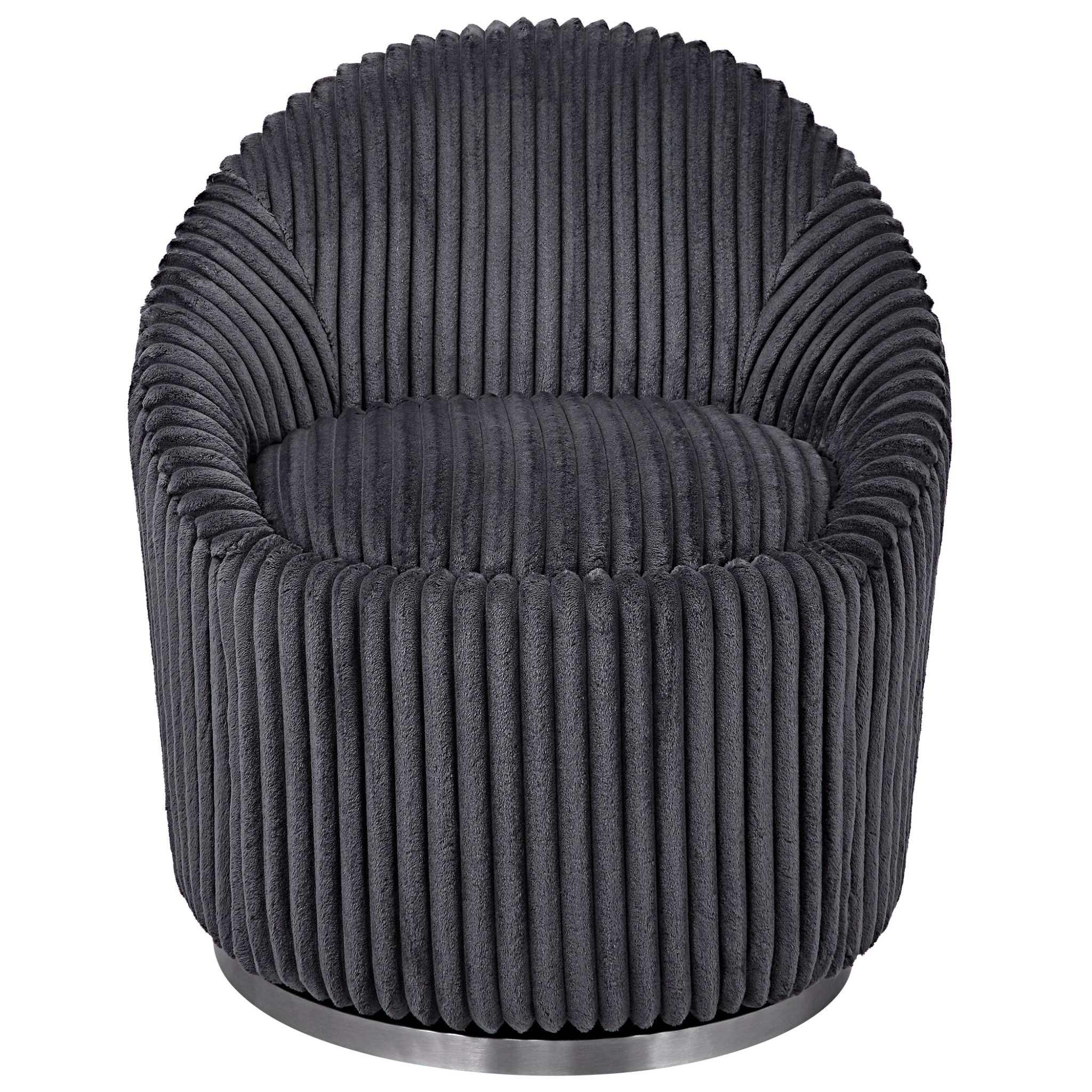 Crue Gray Fabric Swivel Chair - Frankwebs