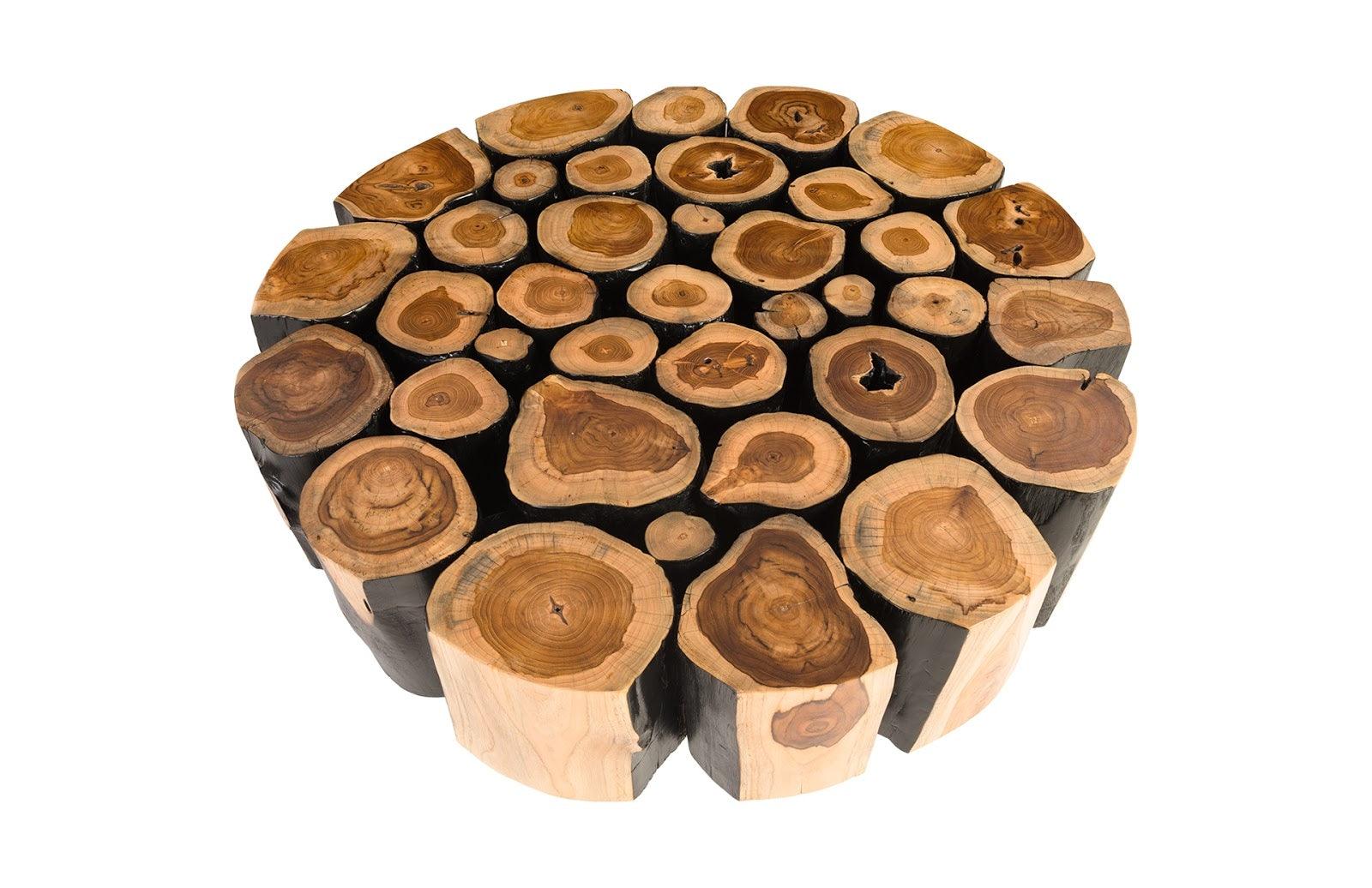 Boscage Coffee Table on Black Metal Legs, Round - Frankwebs