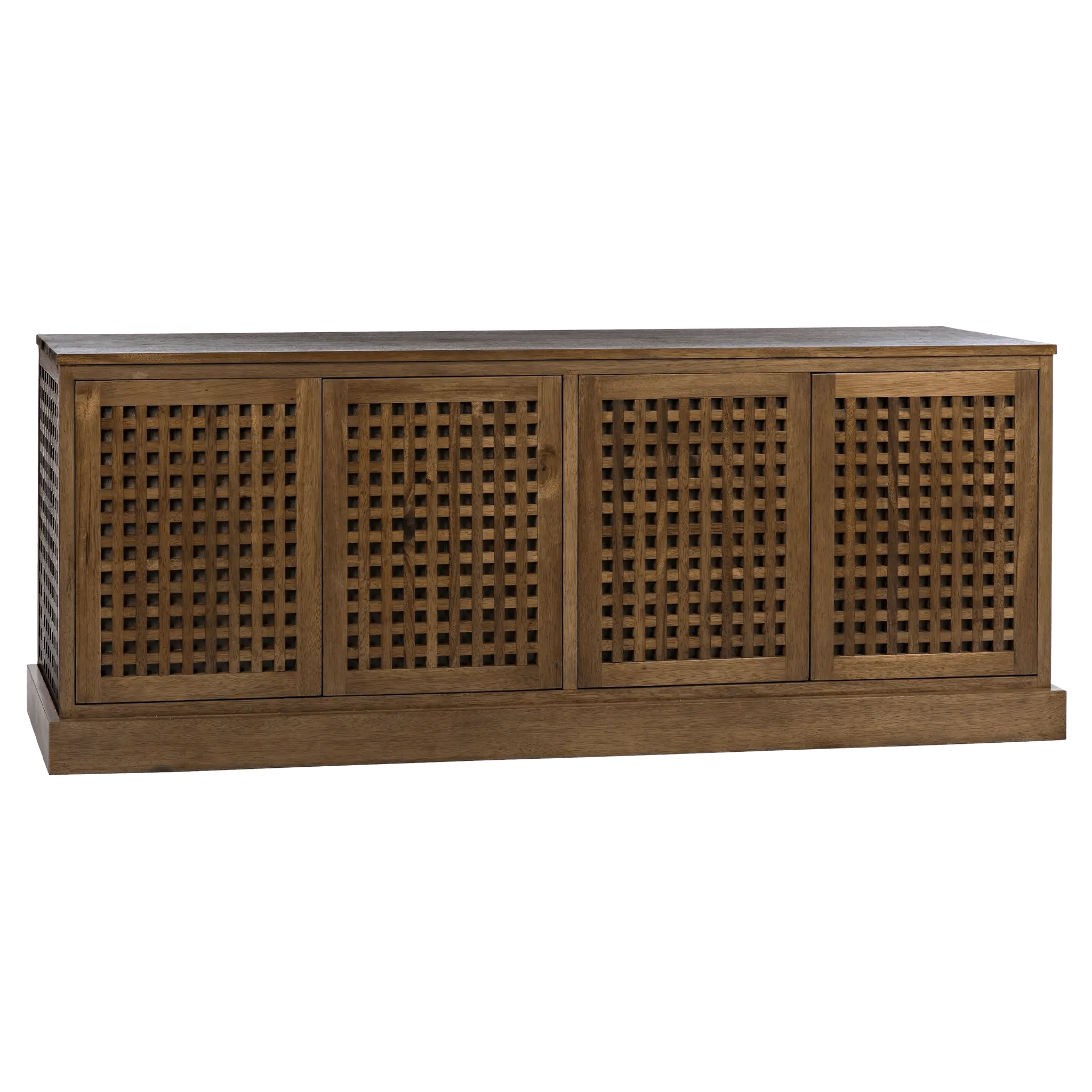 Genti 4 Door Sideboard, Dark Walnut - Frankwebs