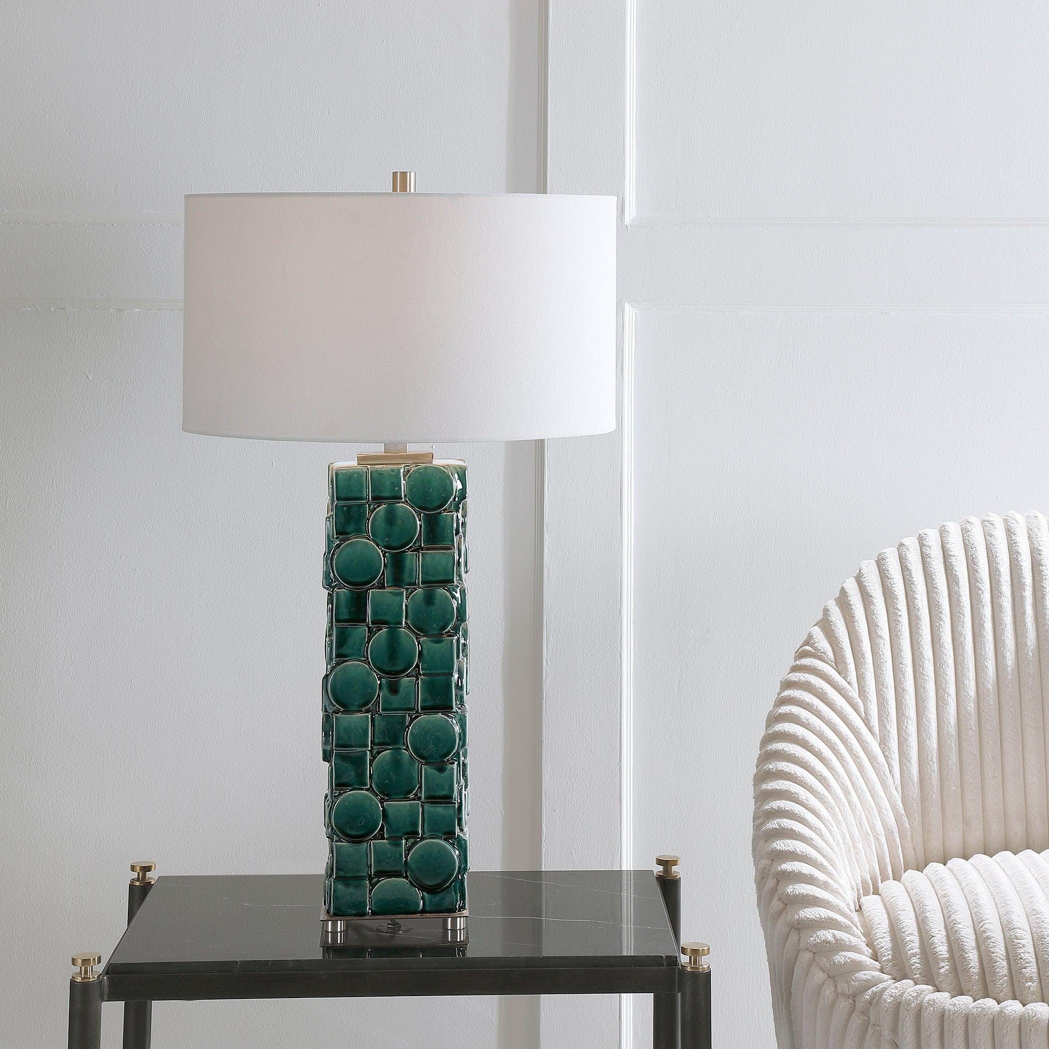 GEOMETRY GREEN TABLE LAMP - Frankwebs
