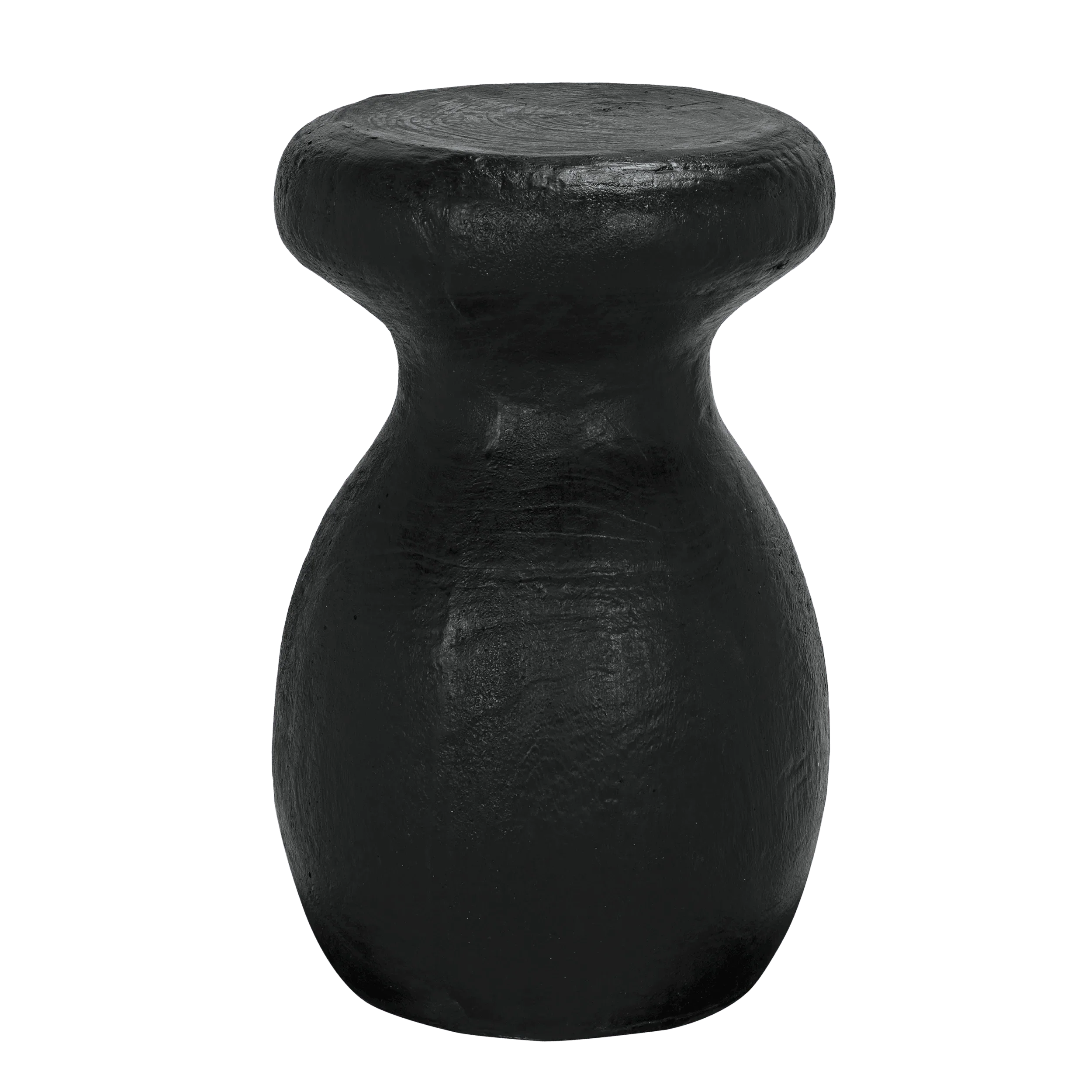 Samson Stool/Side Table, Black Burnt Resin - Frankwebs