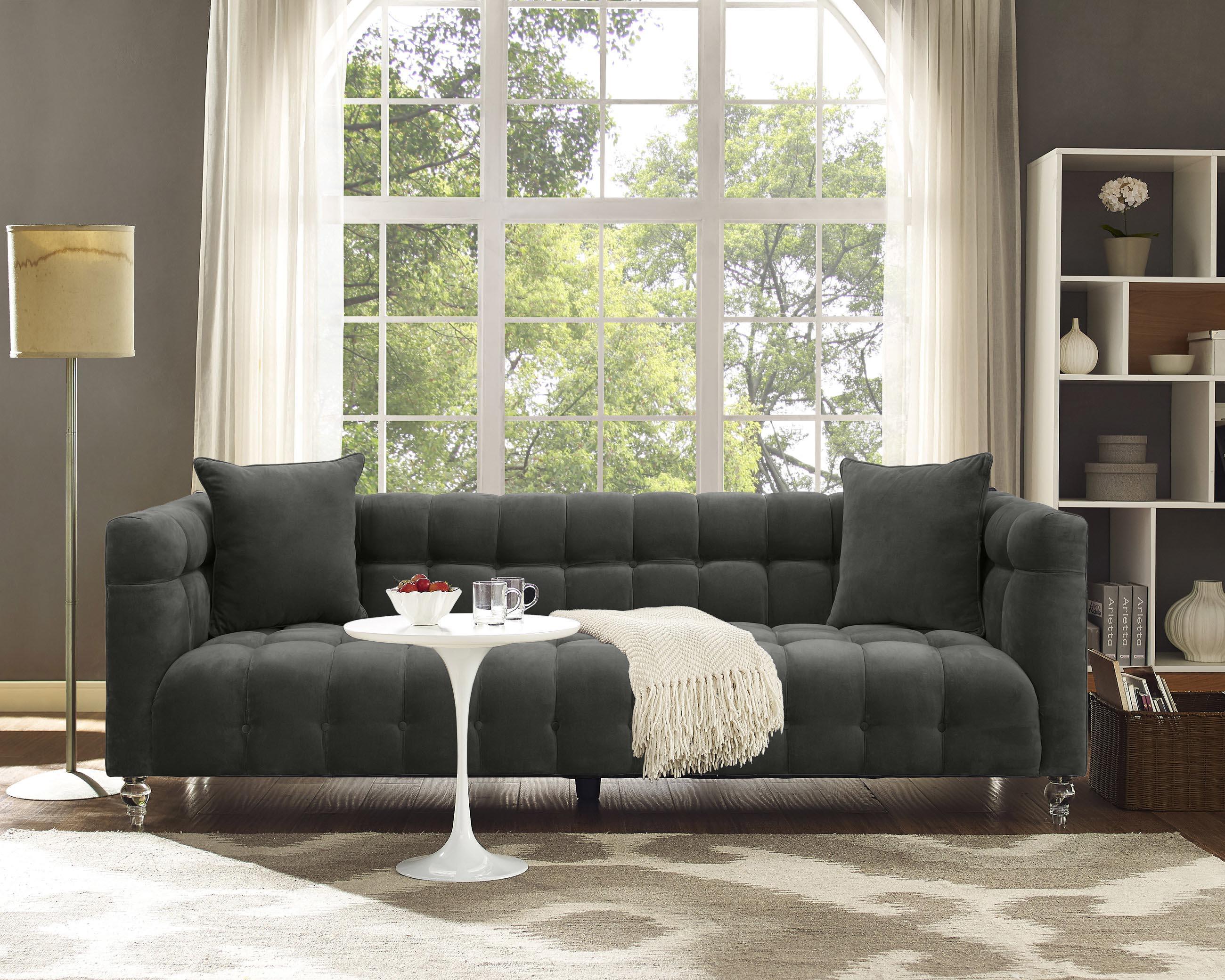 Bea Grey Velvet Sofa - Frankwebs