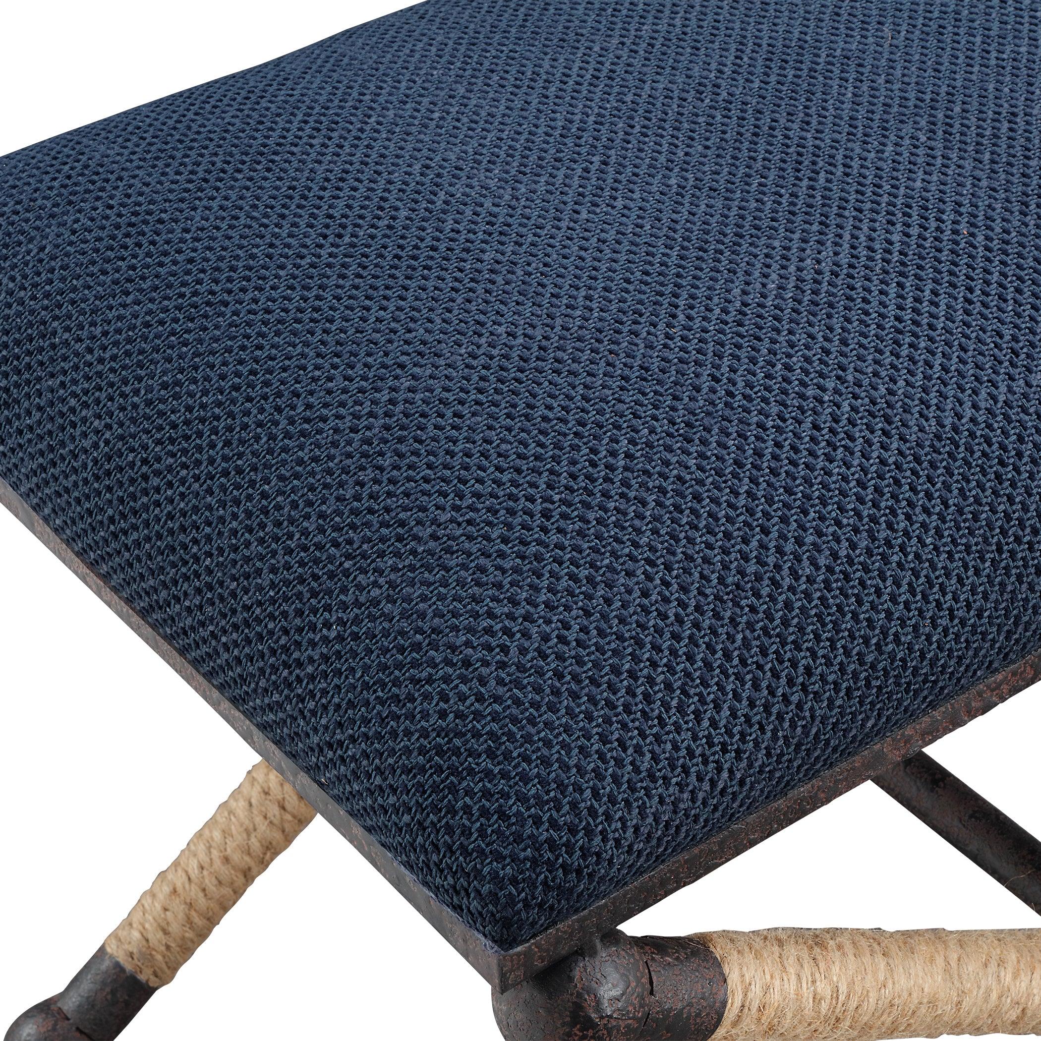 Firth Small Navy Fabric Bench - Frankwebs