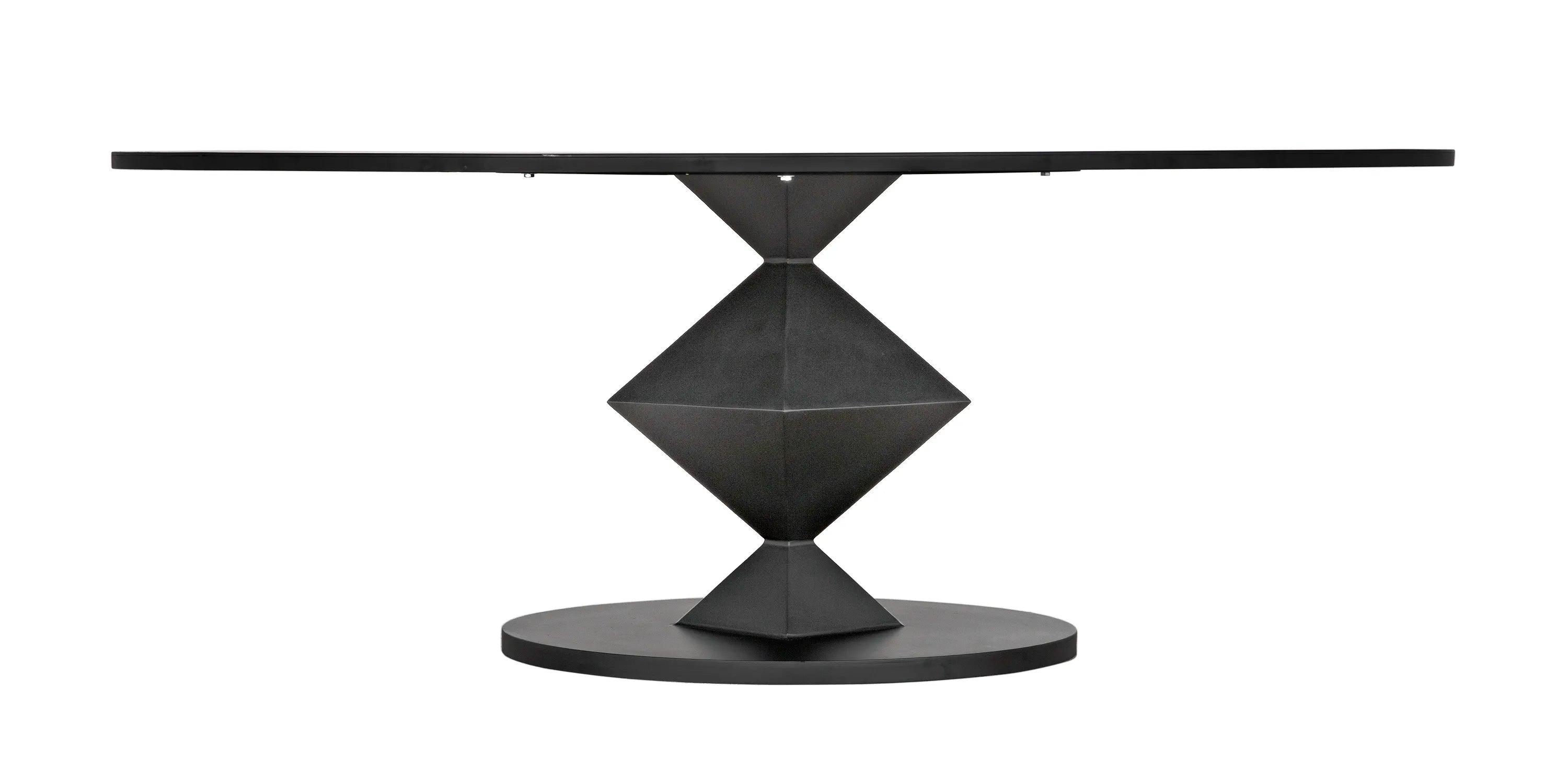 Katana Oval Dining Table, Black Metal - Frankwebs